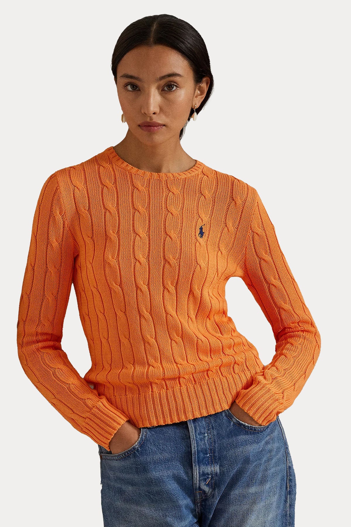 Polo Ralph Lauren Slim Fit Yuvarlak Yaka Saç Örgü Triko