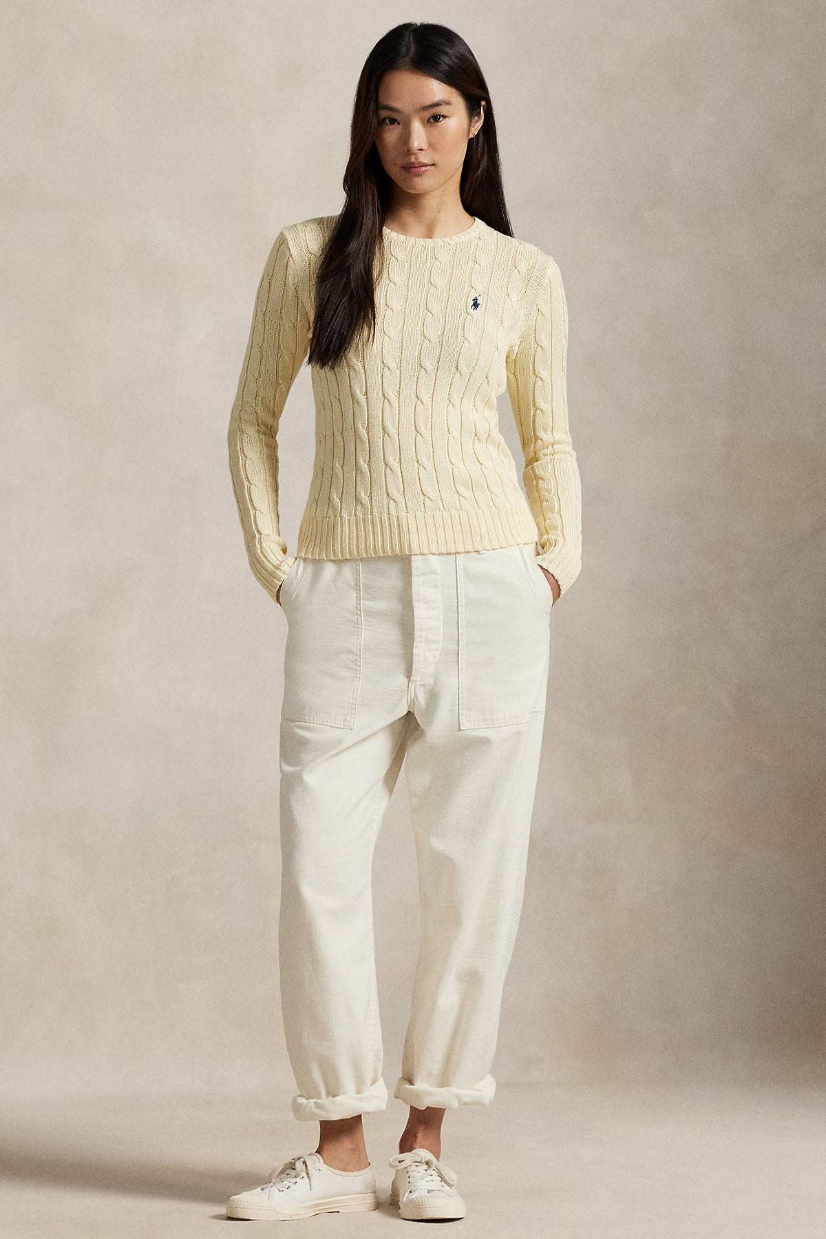 Polo Ralph Lauren Slim Fit Yuvarlak Yaka Saç Örgü Triko