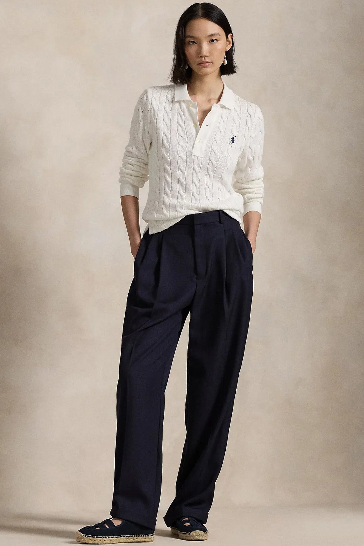 Polo Ralph Lauren Regular Fit Polo Yaka Saç Örgü Triko