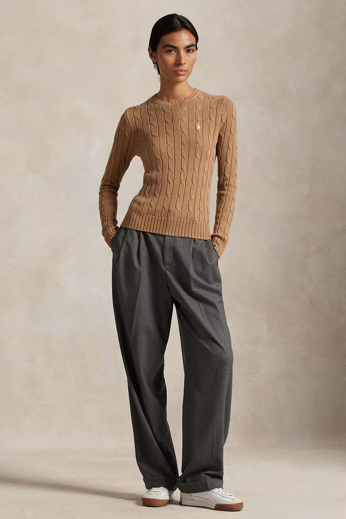 Polo Ralph Lauren Slim Fit Yuvarlak Yaka Saç Örgü Triko-Triko-Libas