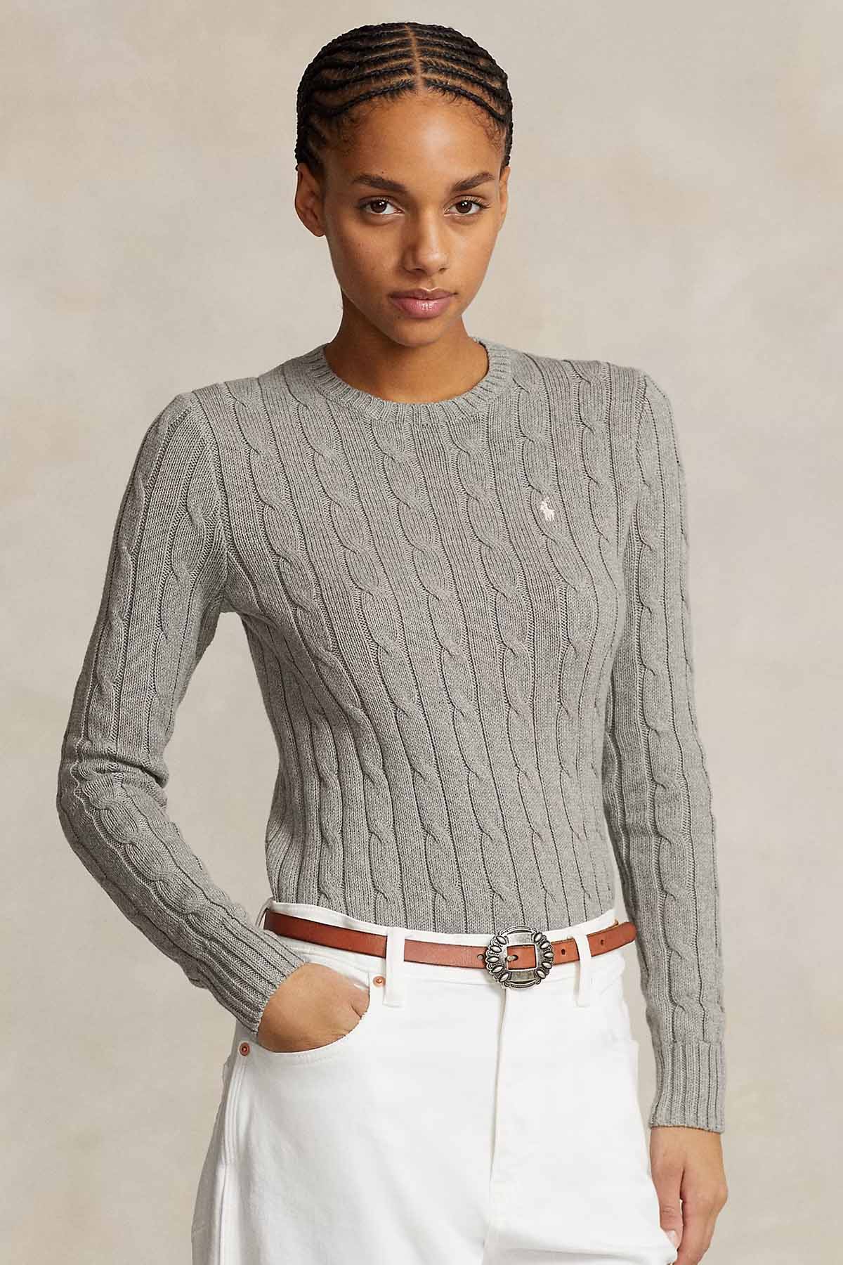 Polo Ralph Lauren Slim Fit Yuvarlak Yaka Saç Örgü Triko-Triko-Libas