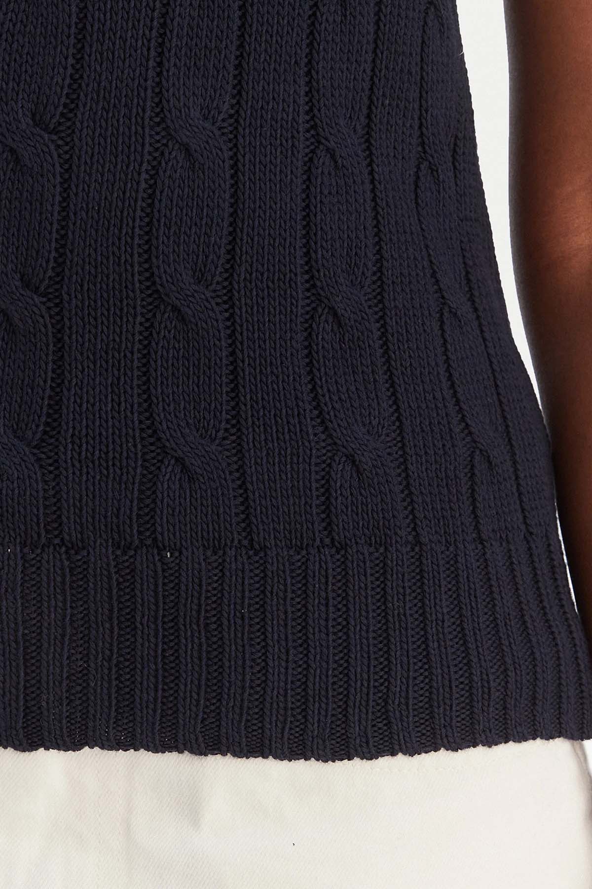 Polo Ralph Lauren Slim Fit Cep Detaylı Saç Örgü Triko