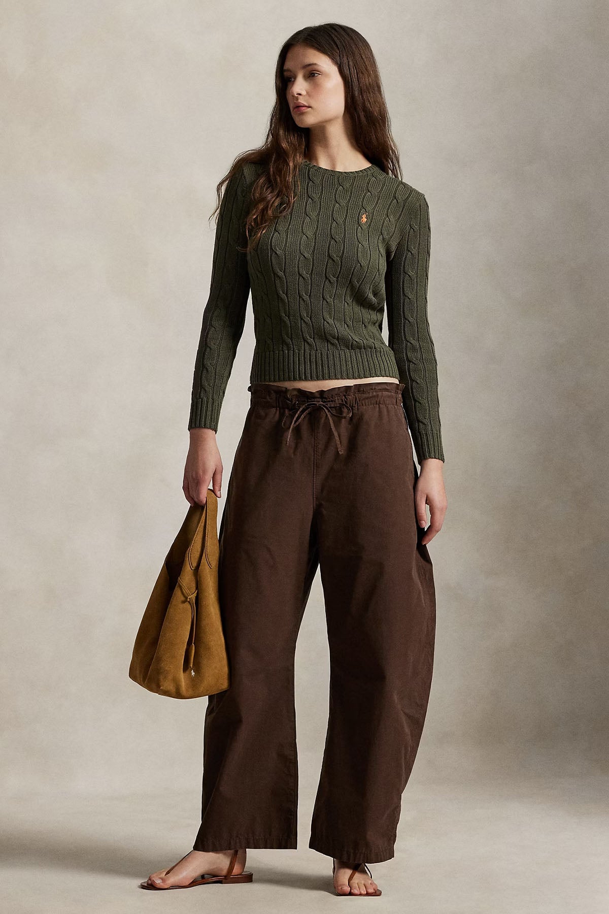 Polo Ralph Lauren Slim Fit Yuvarlak Yaka Saç Örgü Triko