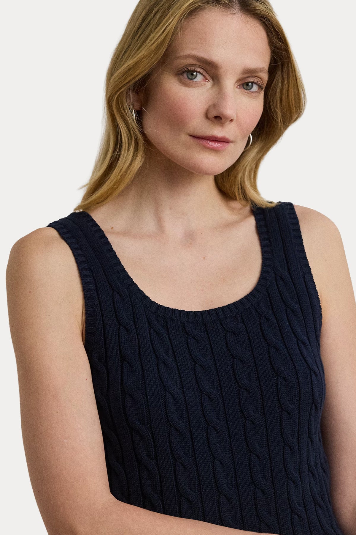 Polo Ralph Lauren Yuvarlak Yaka Saç Örgü Kolsuz Triko