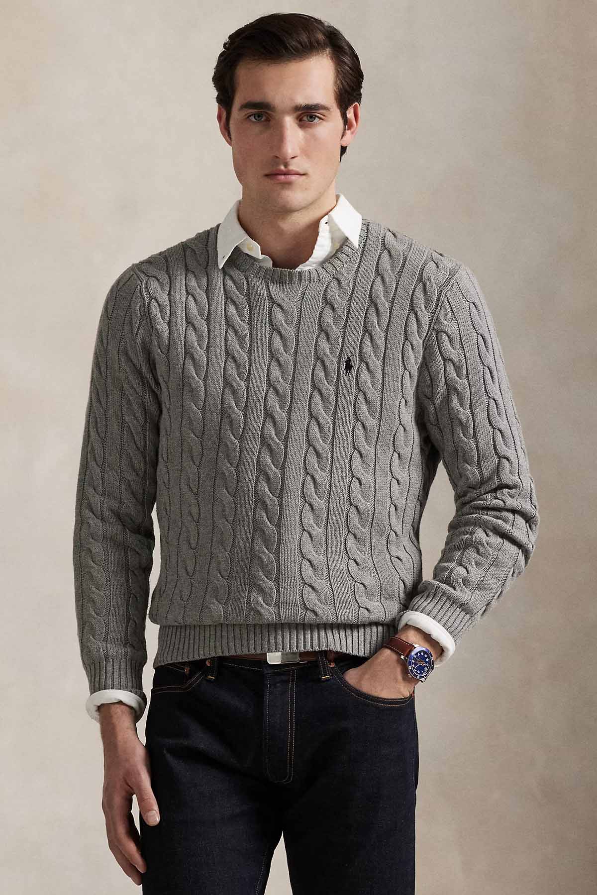 Polo Ralph Lauren Yuvarlak Yaka Saç Örgü Triko