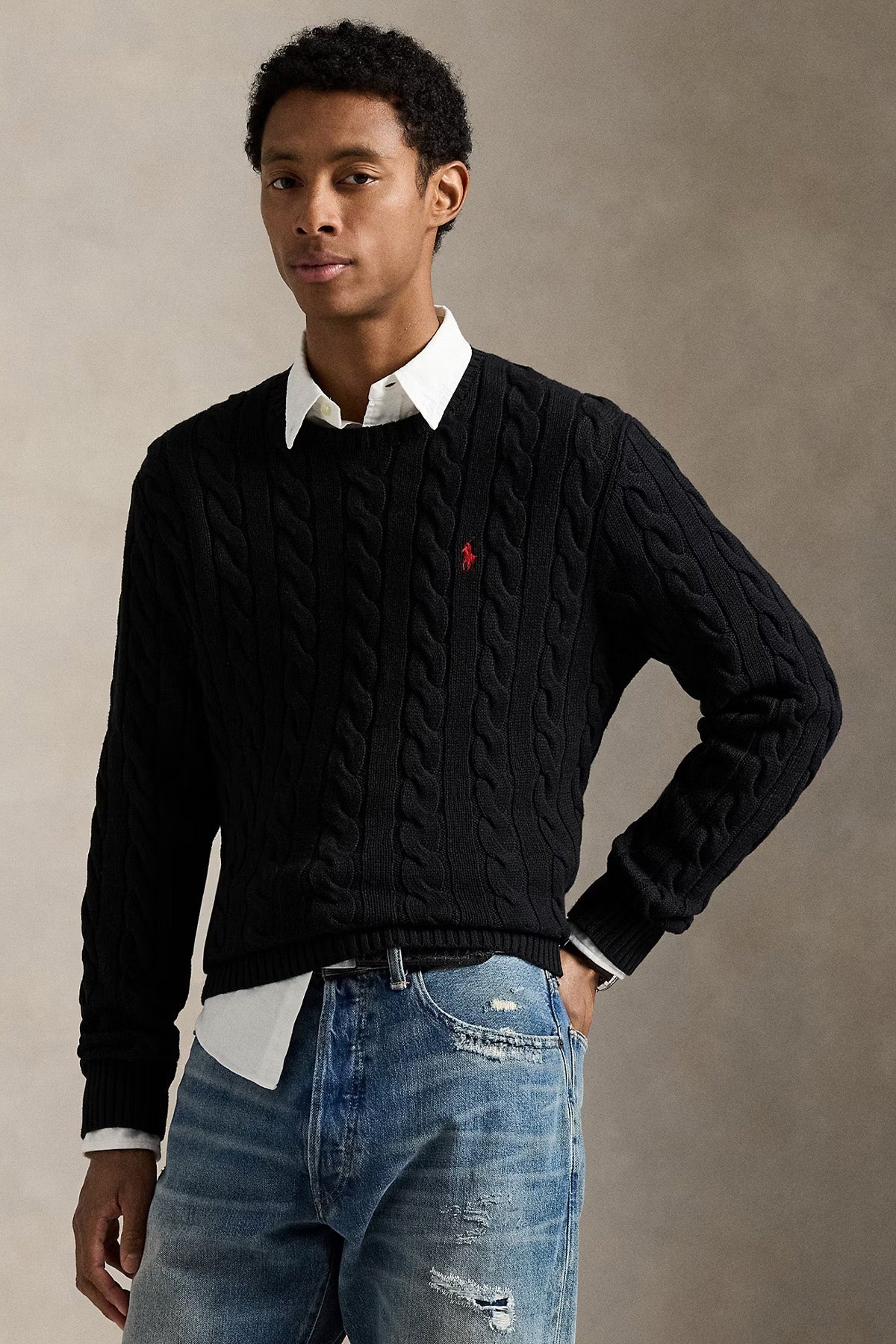 Polo Ralph Lauren Yuvarlak Yaka Saç Örgü Triko