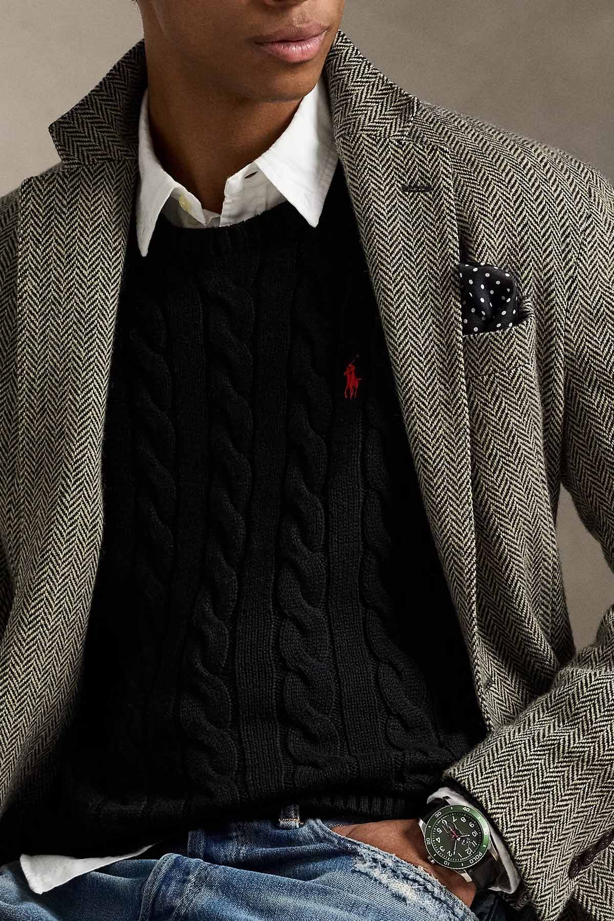 Polo Ralph Lauren Yuvarlak Yaka Saç Örgü Triko