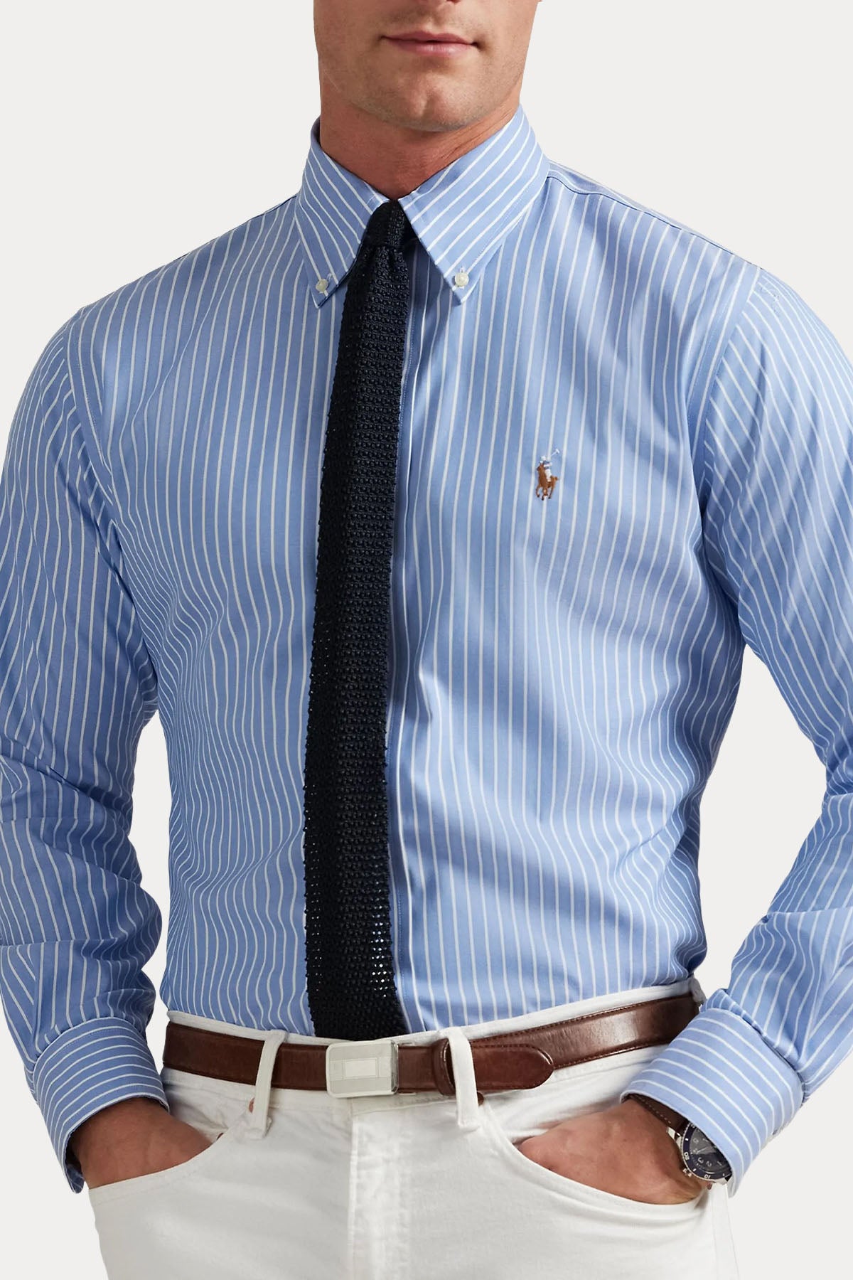 Polo Ralph Lauren Custom Fit Çizgili Oxford Gömlek