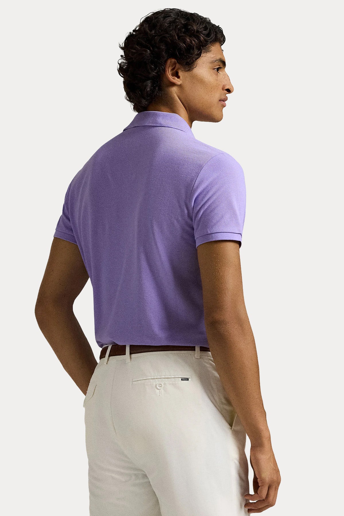 Polo Ralph Lauren Custom Slim Fit Stretch Mesh Polo Yaka T-shirt-T-shirt-Libas