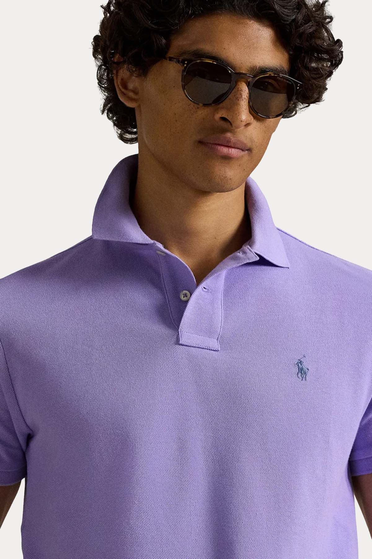 Polo Ralph Lauren Custom Slim Fit Stretch Mesh Polo Yaka T-shirt-T-shirt-Libas