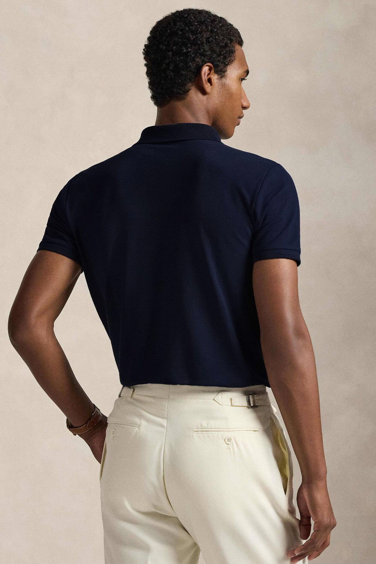 Polo Ralph Lauren Custom Slim Fit Stretch Mesh Polo Yaka T-shirt-T-shirt-Libas