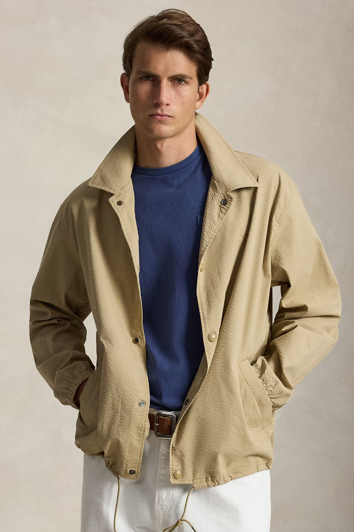 Polo Ralph Lauren Regular Fit Gofre Kumaş Cep Detaylı Streç Gömlek Ceket