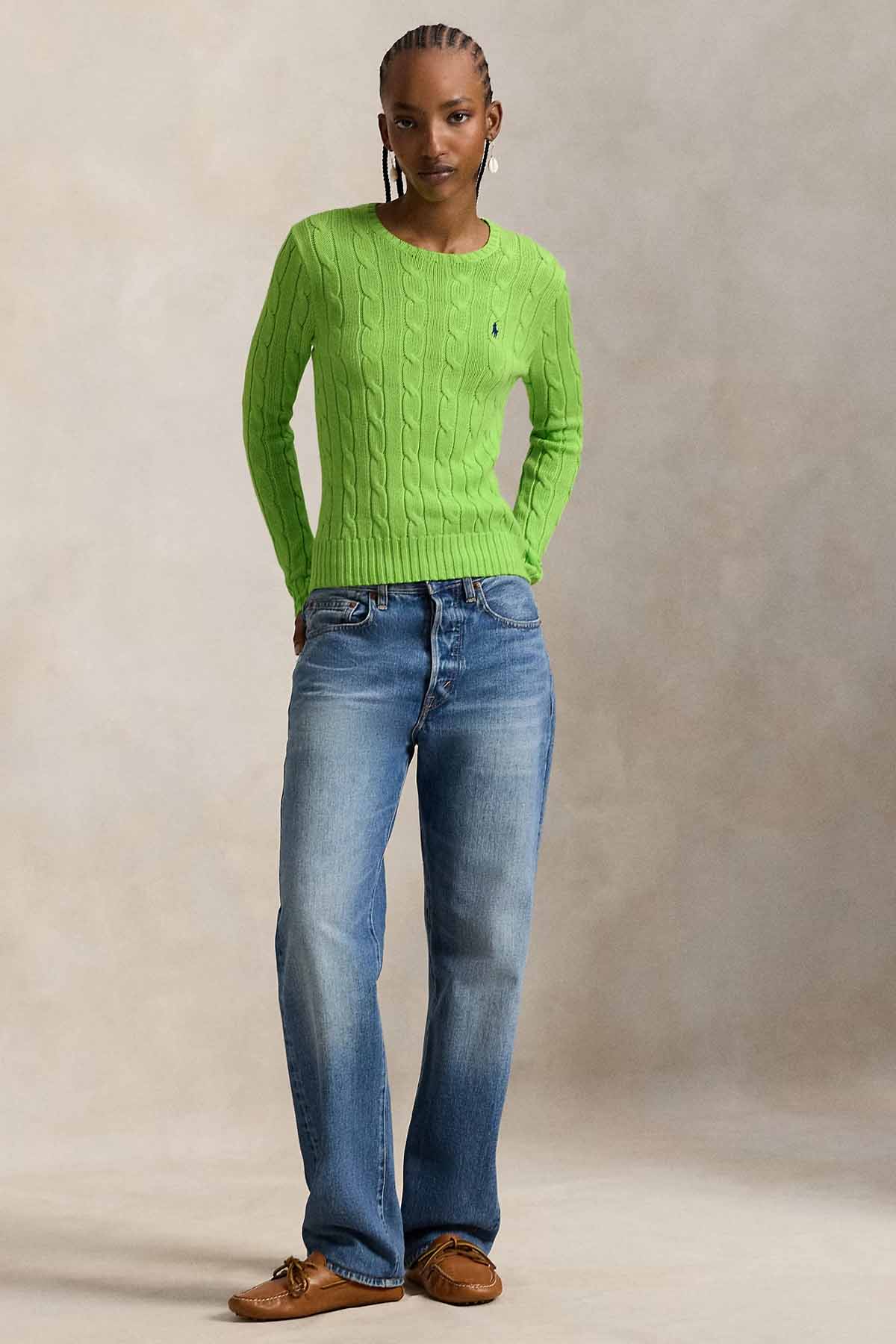 Polo Ralph Lauren Slim Fit Yuvarlak Yaka Saç Örgü Triko-Triko-Libas
