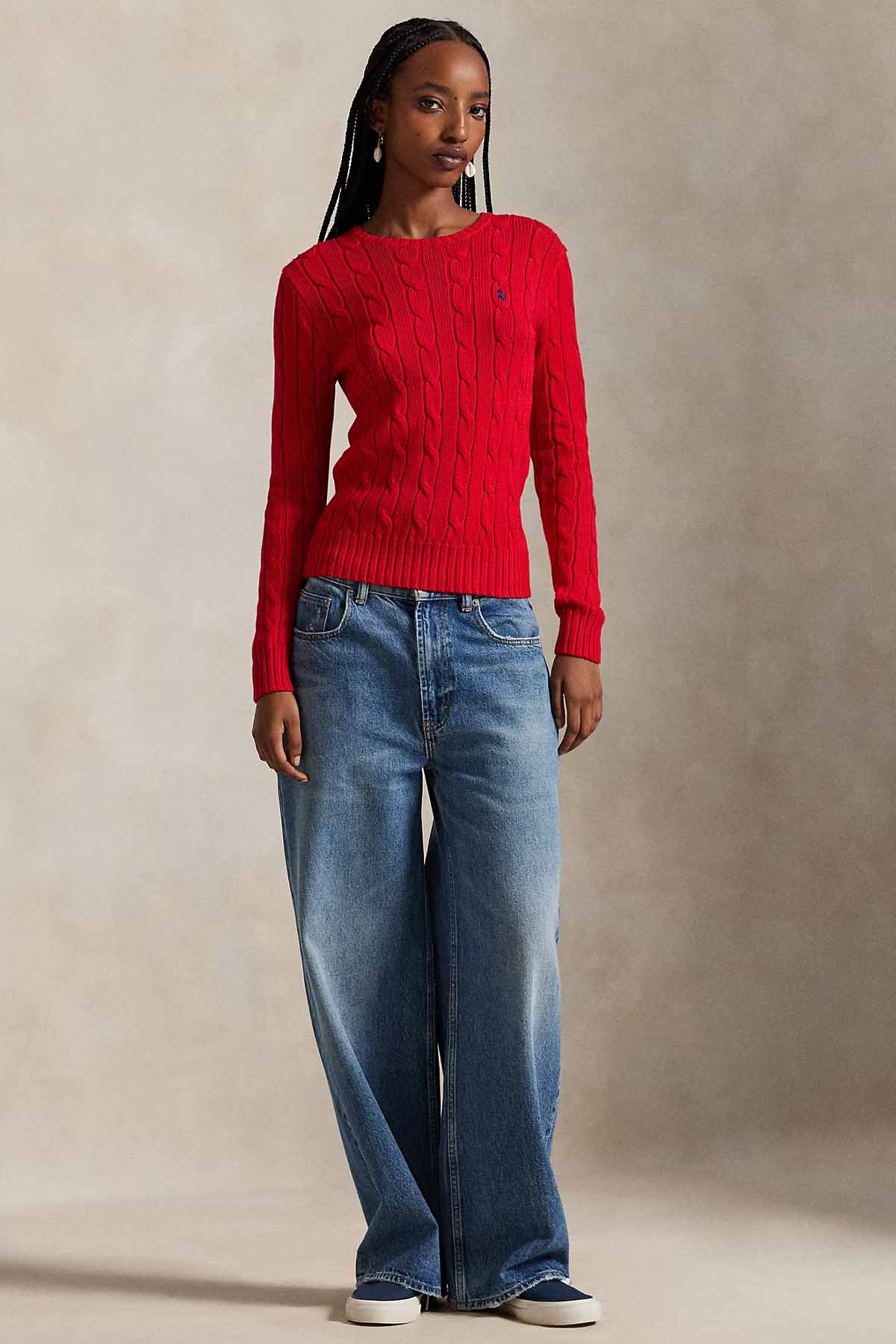 Polo Ralph Lauren Slim Fit Yuvarlak Yaka Saç Örgü Triko-Triko-Libas