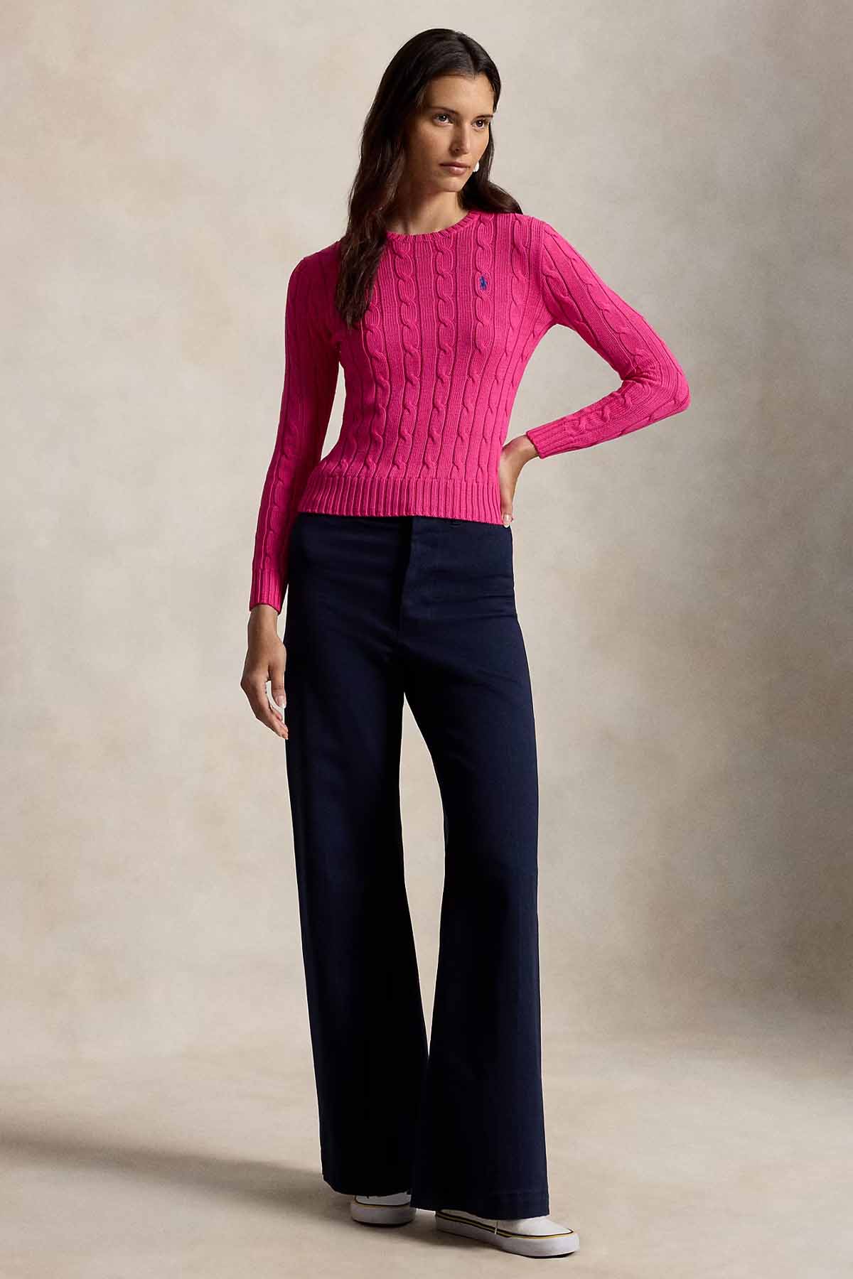 Polo Ralph Lauren Slim Fit Yuvarlak Yaka Saç Örgü Triko-Triko-Libas