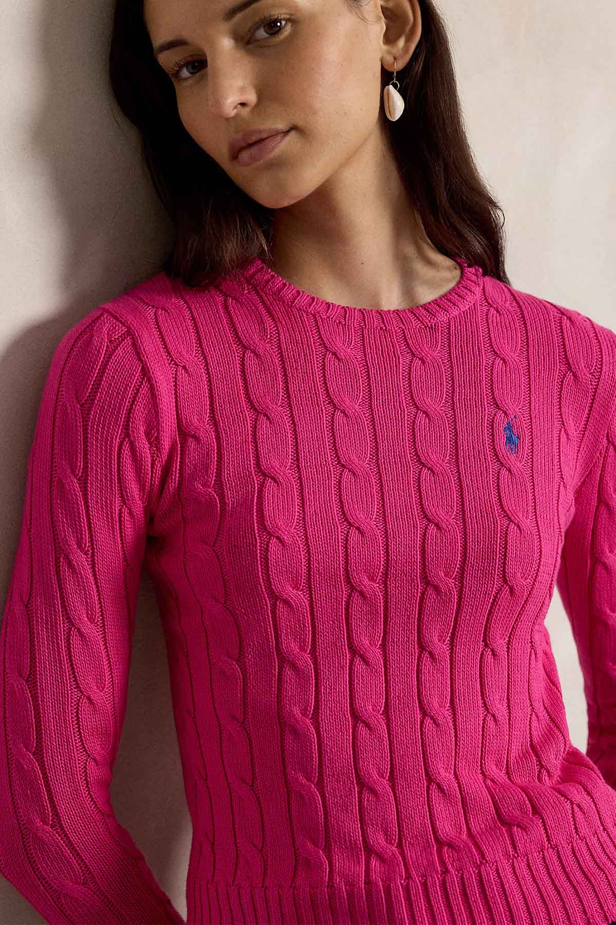 Polo Ralph Lauren Slim Fit Yuvarlak Yaka Saç Örgü Triko-Triko-Libas