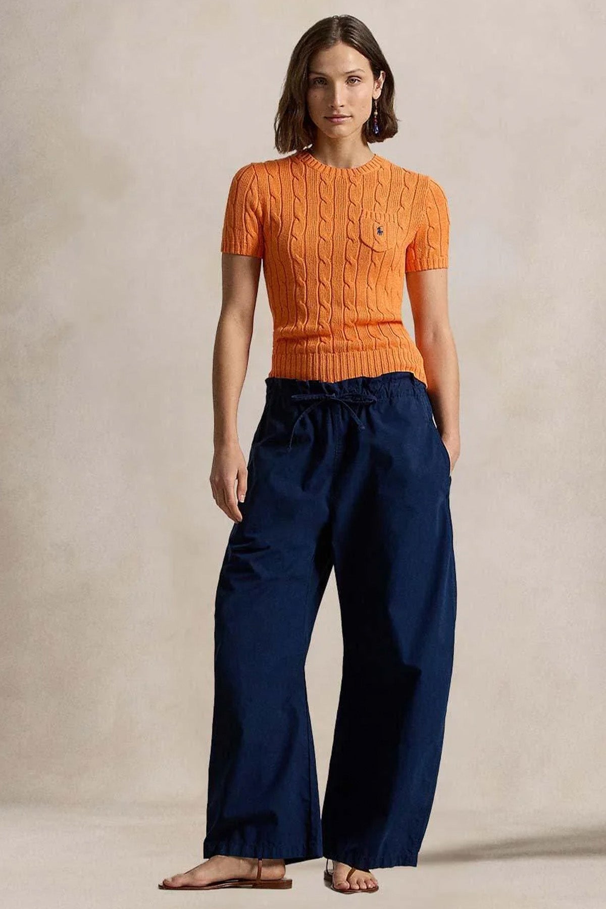 Polo Ralph Lauren Slim Fit Cep Detaylı Saç Örgü Triko