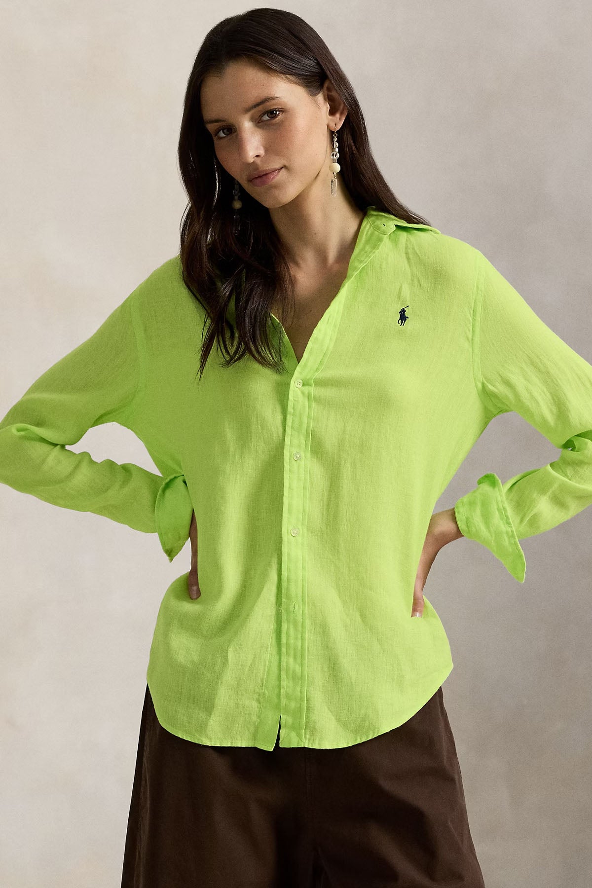 Polo Ralph Lauren Classic Fit Keten Gömlek-Gömlek-Libas