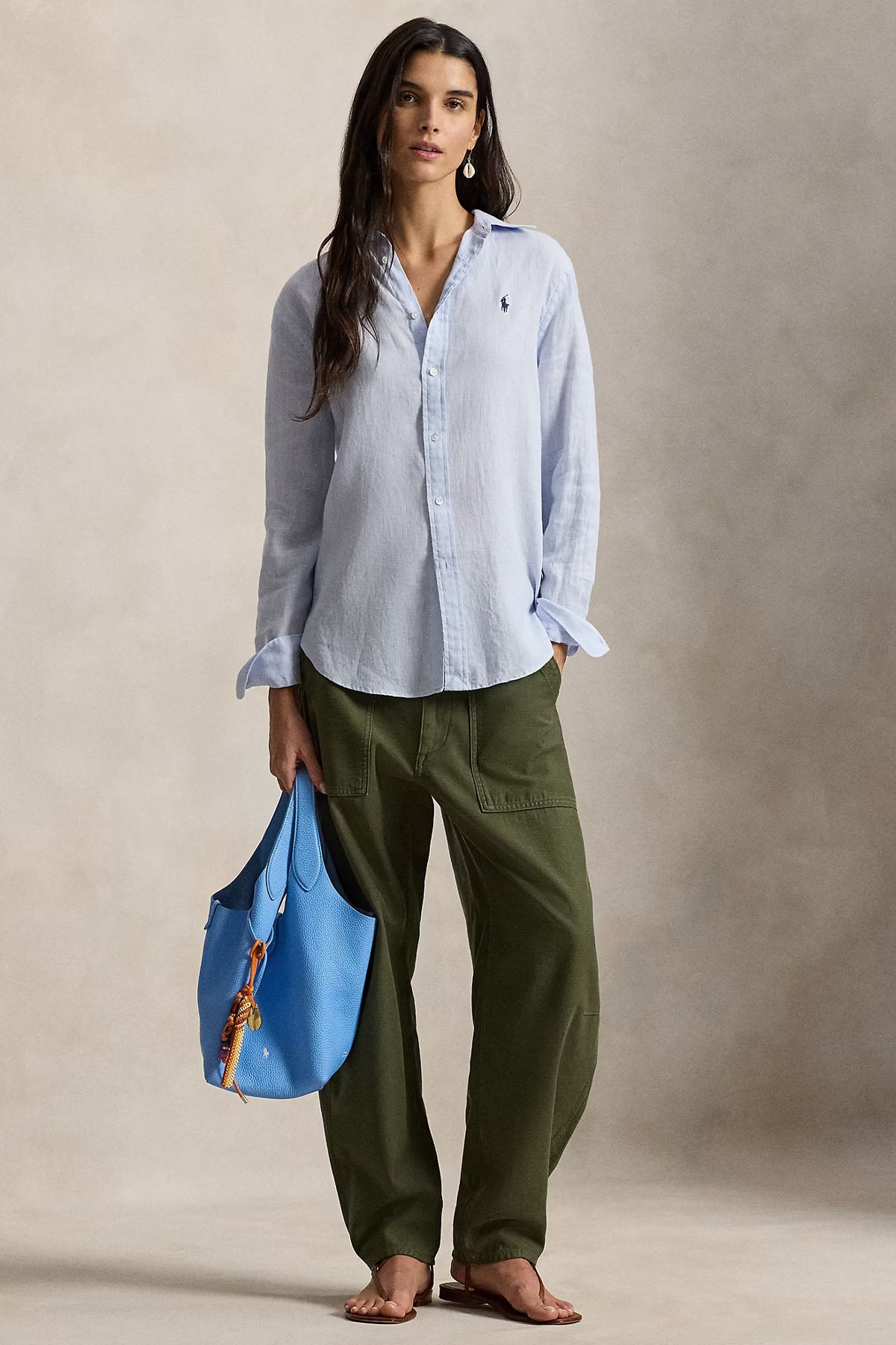 Polo Ralph Lauren Classic Fit Keten Gömlek-Gömlek-Libas