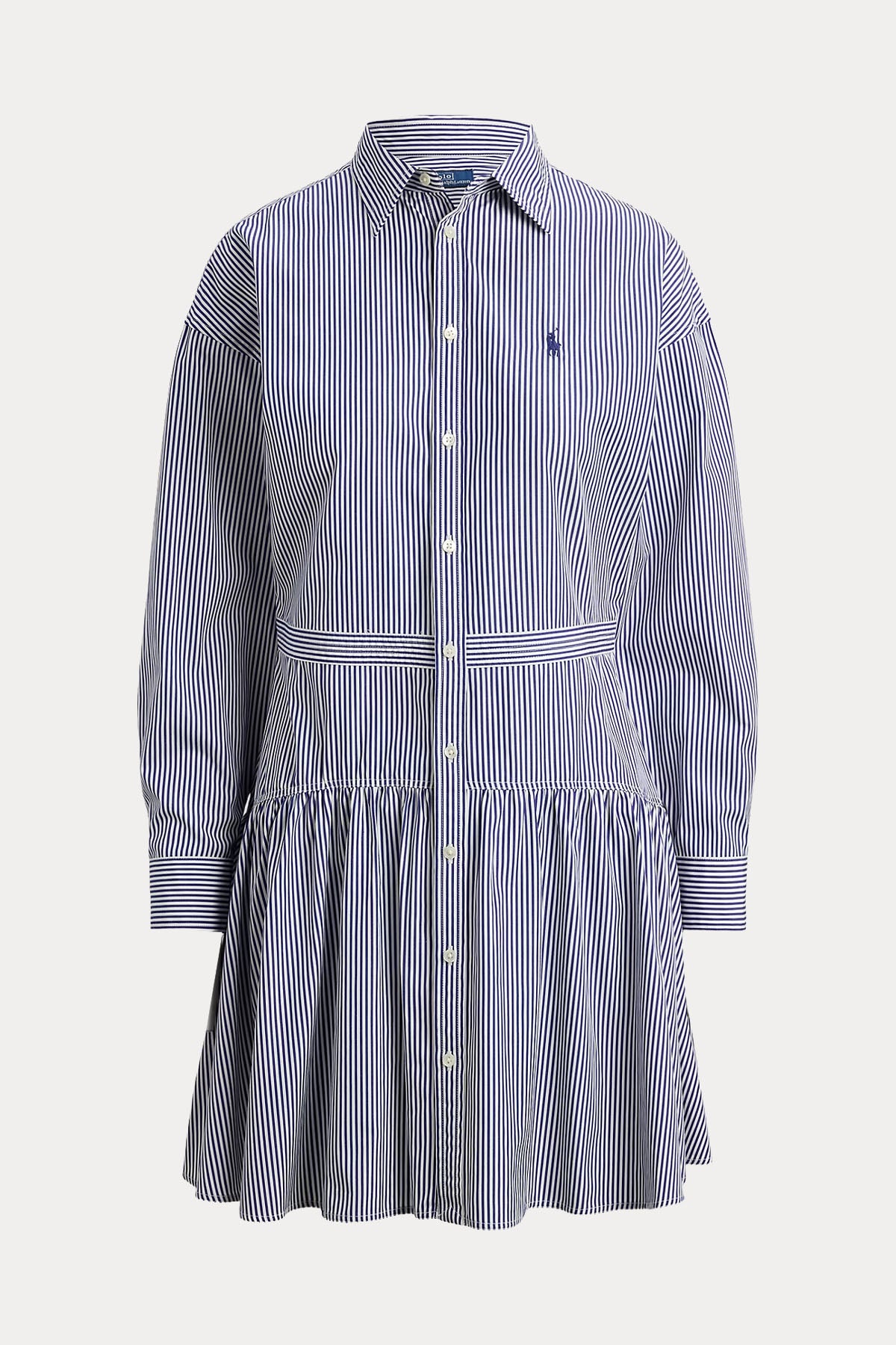 Polo Ralph Lauren Relaxed Fit Çizgili Mini Gömlek Elbise