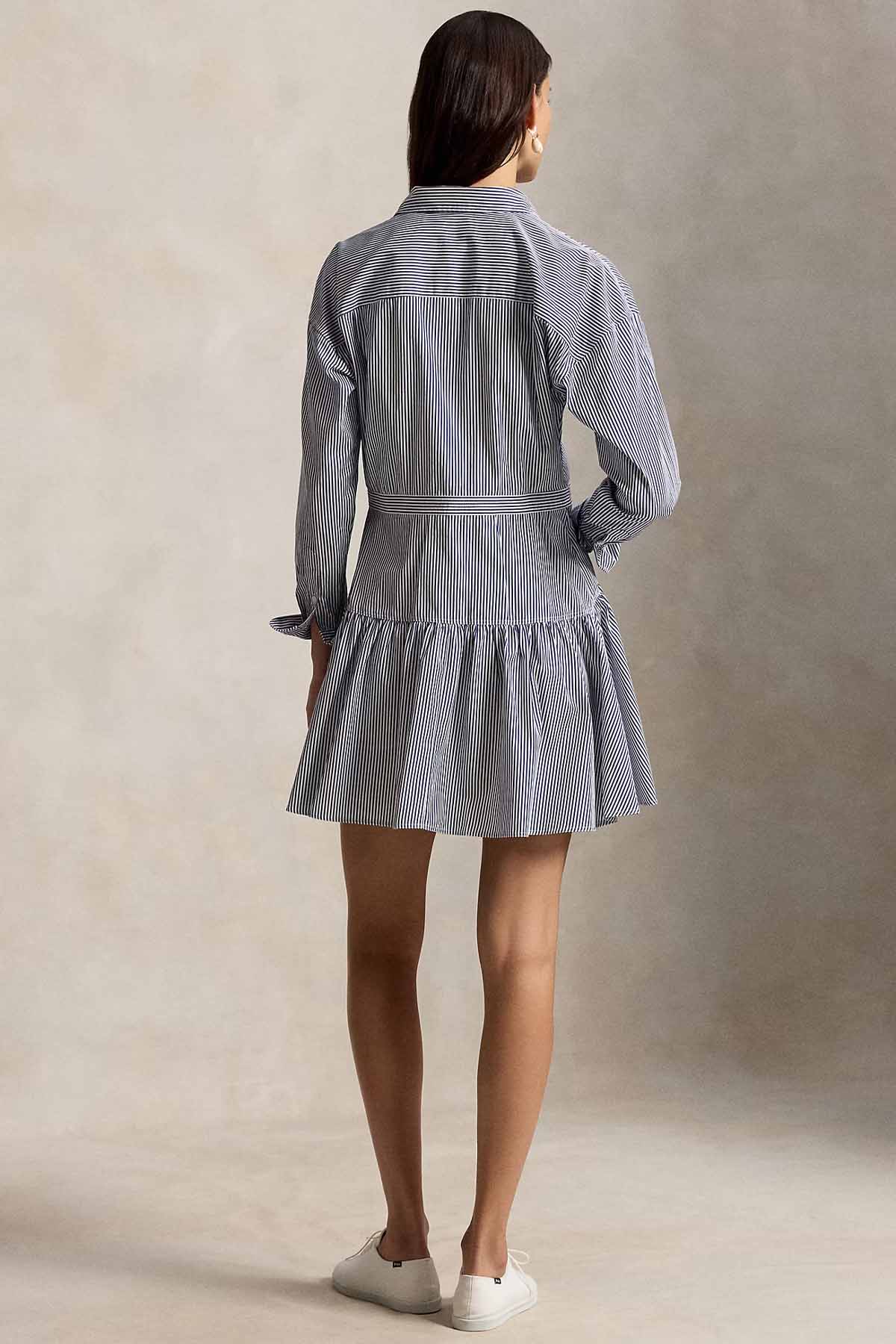 Polo Ralph Lauren Relaxed Fit Çizgili Mini Gömlek Elbise-Elbise-Libas
