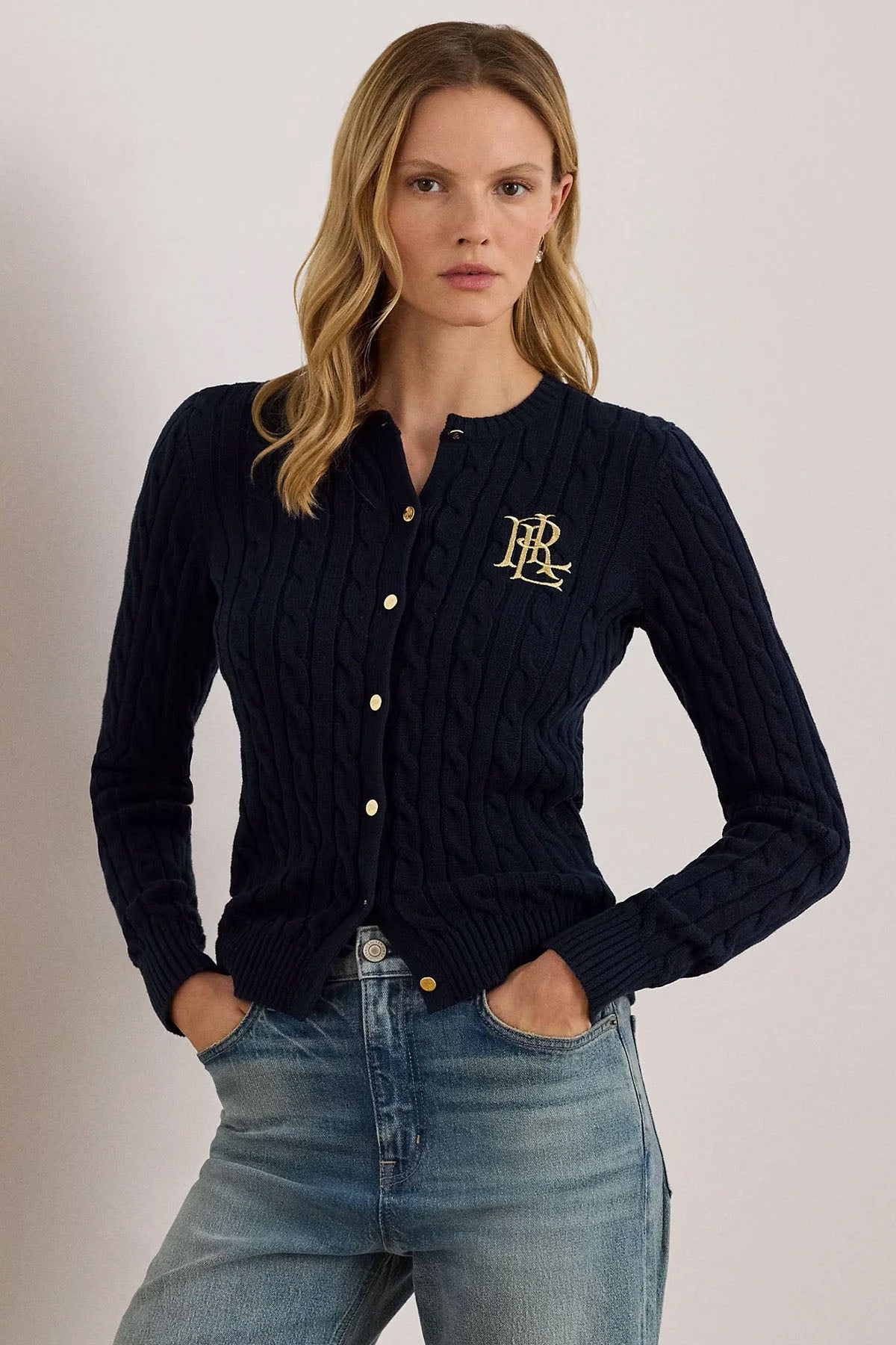 Polo Ralph Lauren Slim Fit İnce Saç Örgü Triko Ceket-Ceket-Libas
