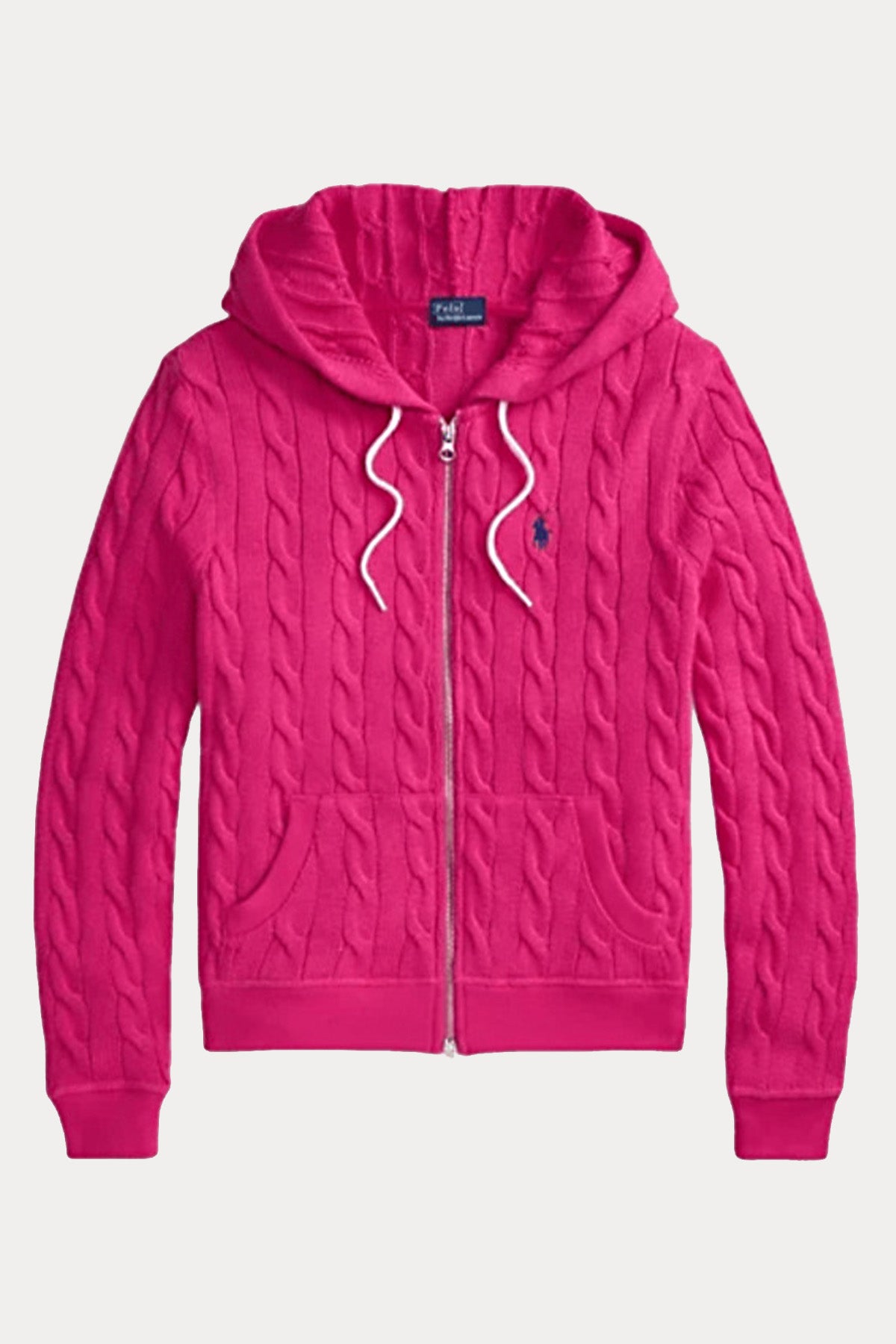 Polo Ralph Lauren Kapüşonlu Saç Örgü Triko Ceket