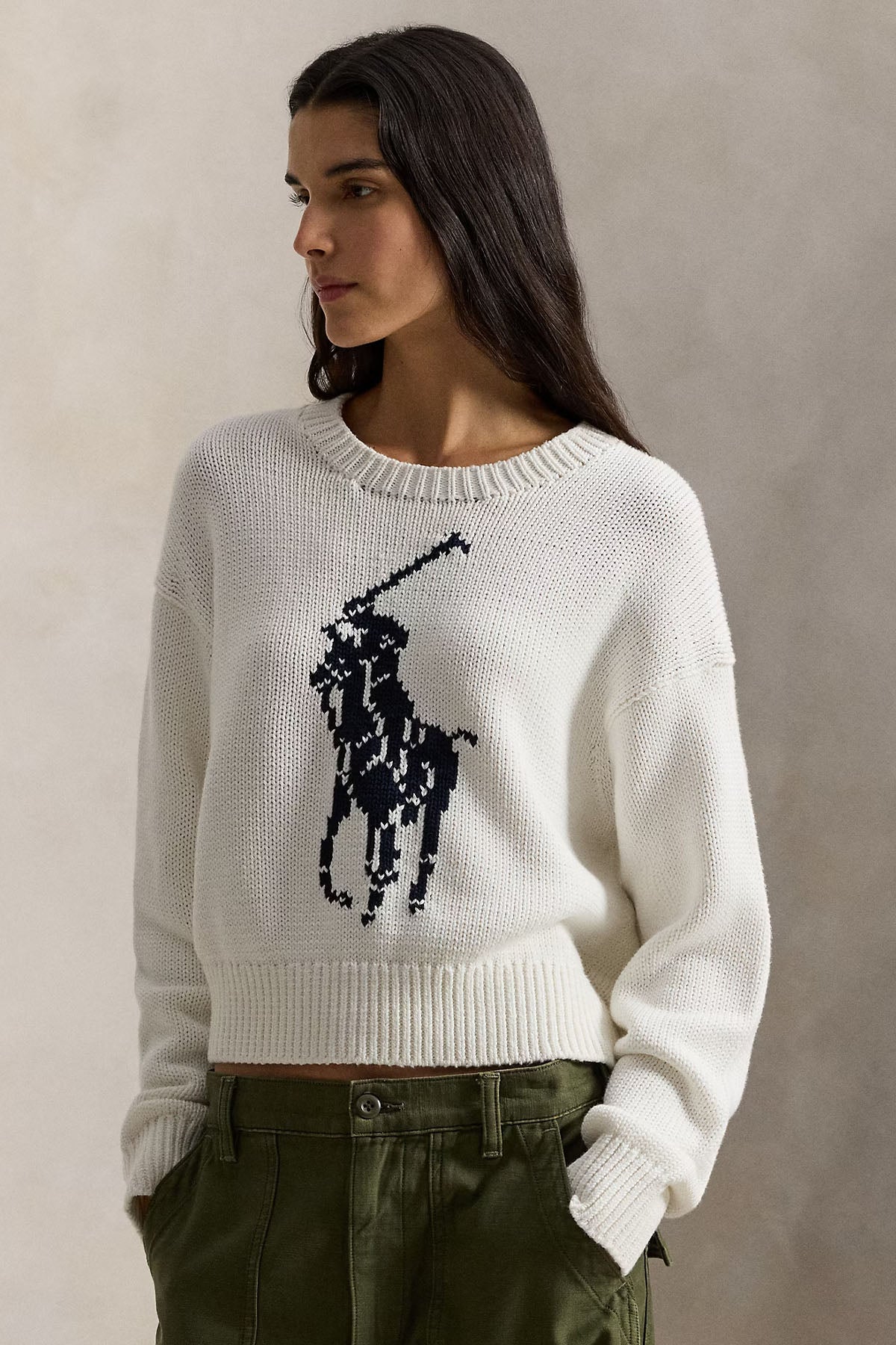 Polo Ralph Lauren Relaxed Fit Big Pony Logolu Örgü Triko-Triko-Libas