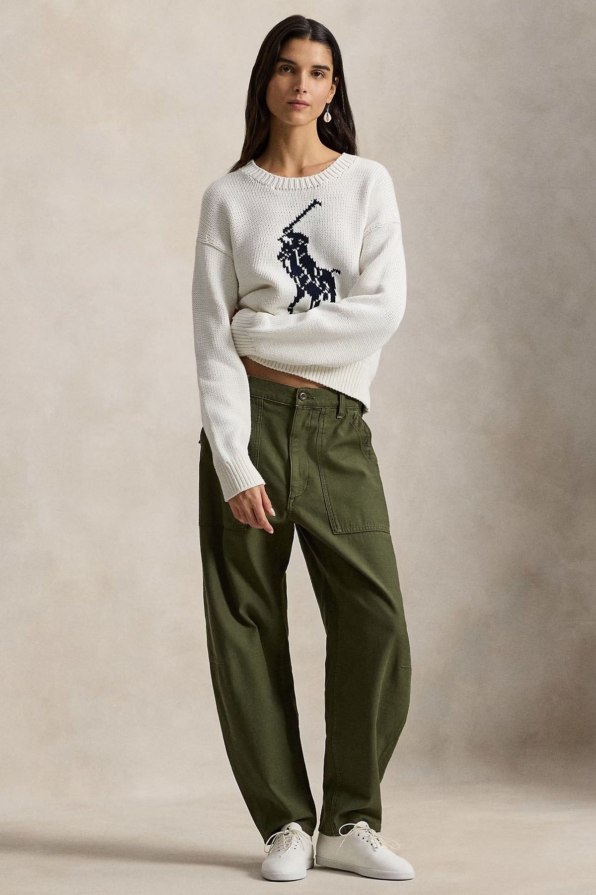 Polo Ralph Lauren Relaxed Fit Big Pony Logolu Örgü Triko-Triko-Libas
