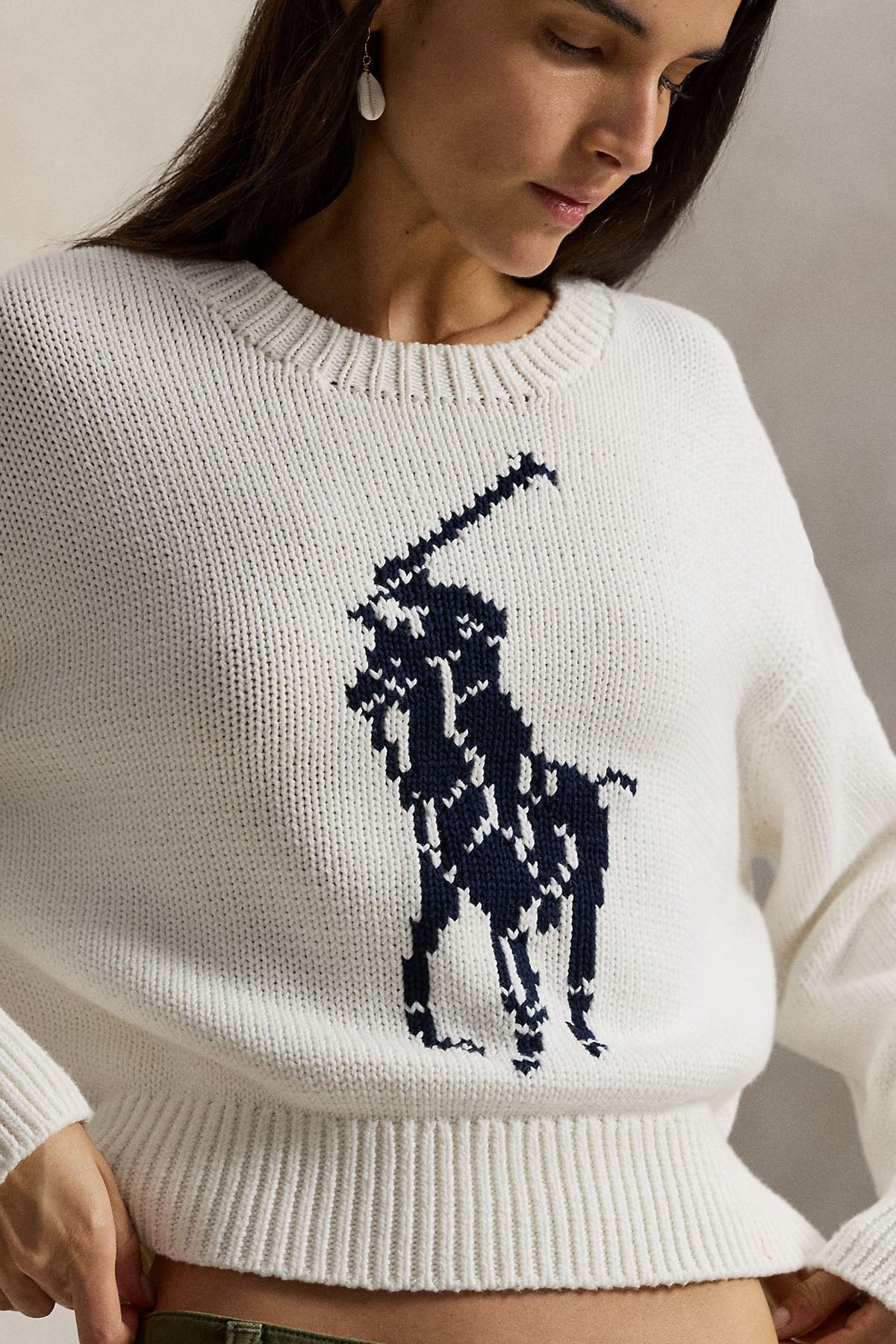 Polo Ralph Lauren Relaxed Fit Big Pony Logolu Örgü Triko-Triko-Libas