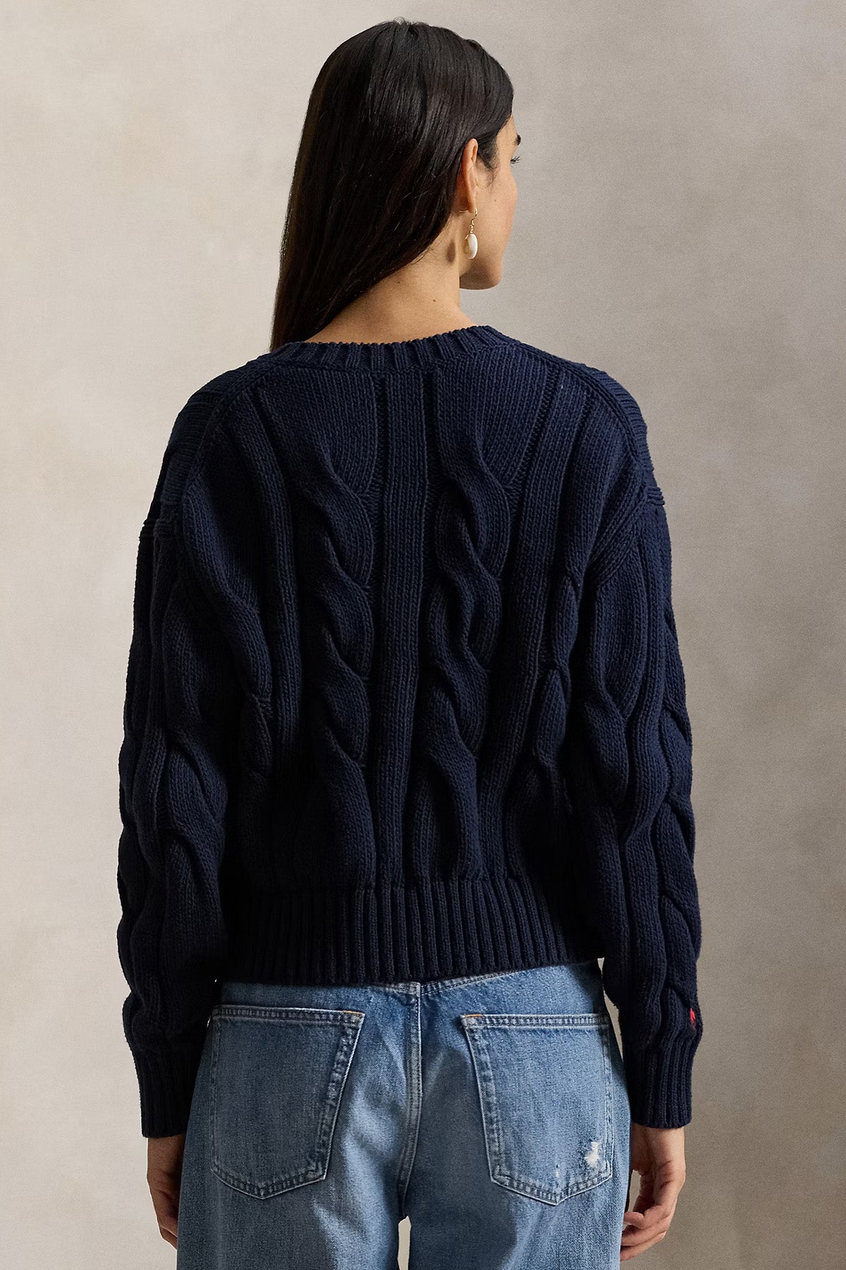 Polo Ralph Lauren Relaxed Fit Saç Örgü Triko Ceket-Ceket-Libas