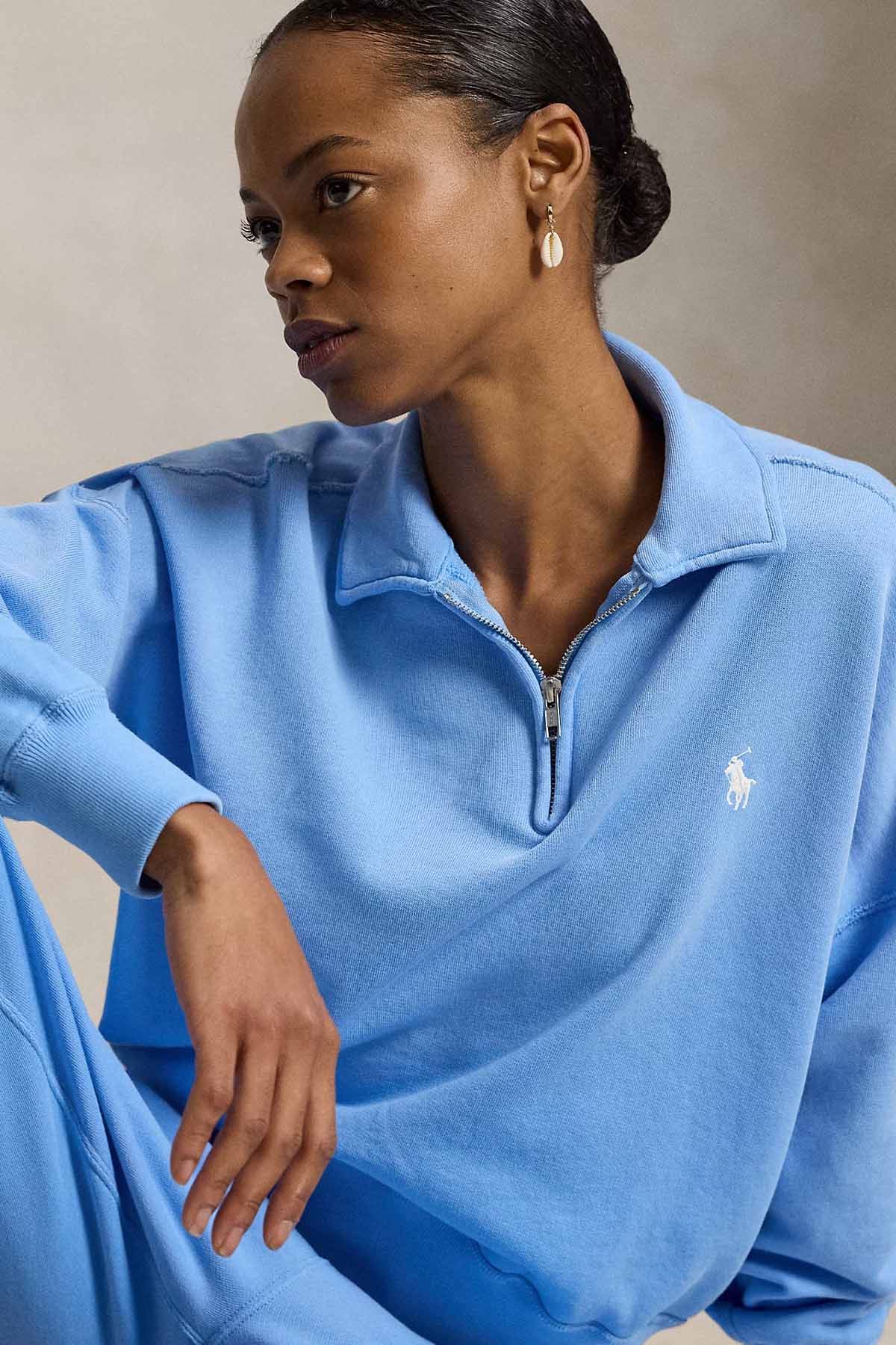 Polo Ralph Lauren Relaxed Fit Fermuarlı Polo Yaka Sweatshirt-Sweatshirt-Libas