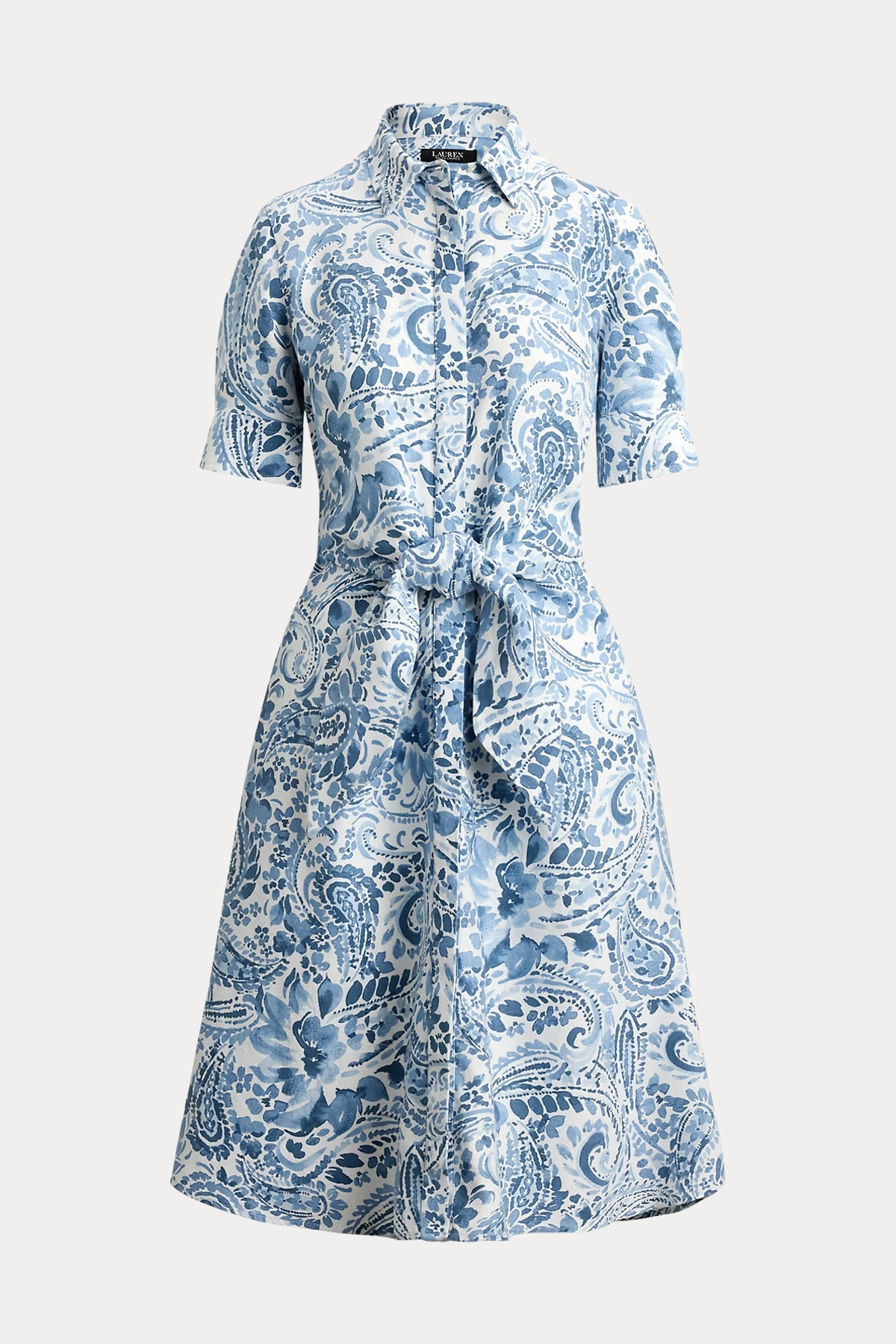 Polo Ralph Lauren Paisley Desen Midi Keten Gömlek Elbise-Elbise-Libas