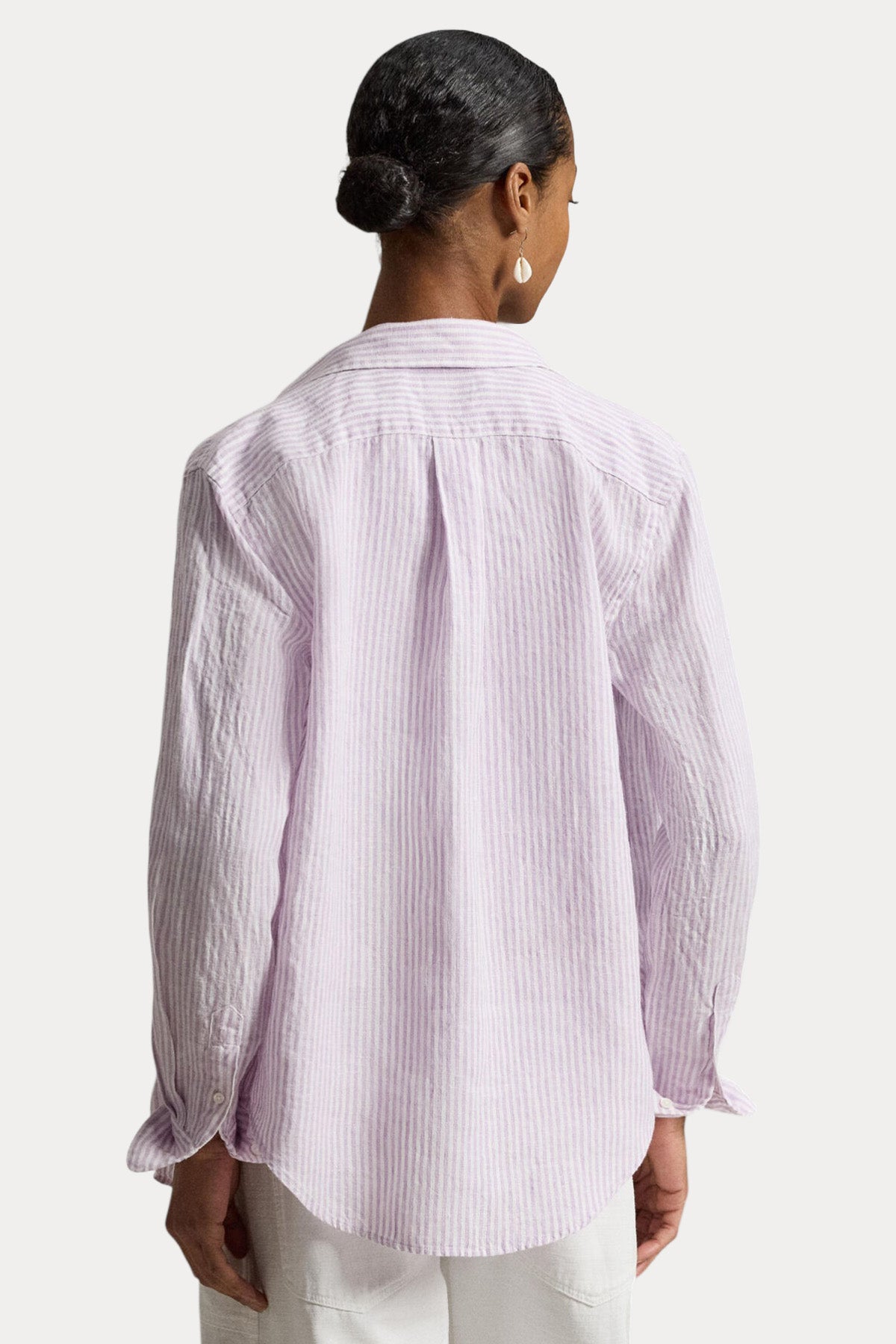 Polo Ralph Lauren Classic Fit Çizgili Keten Gömlek-Gömlek-Libas