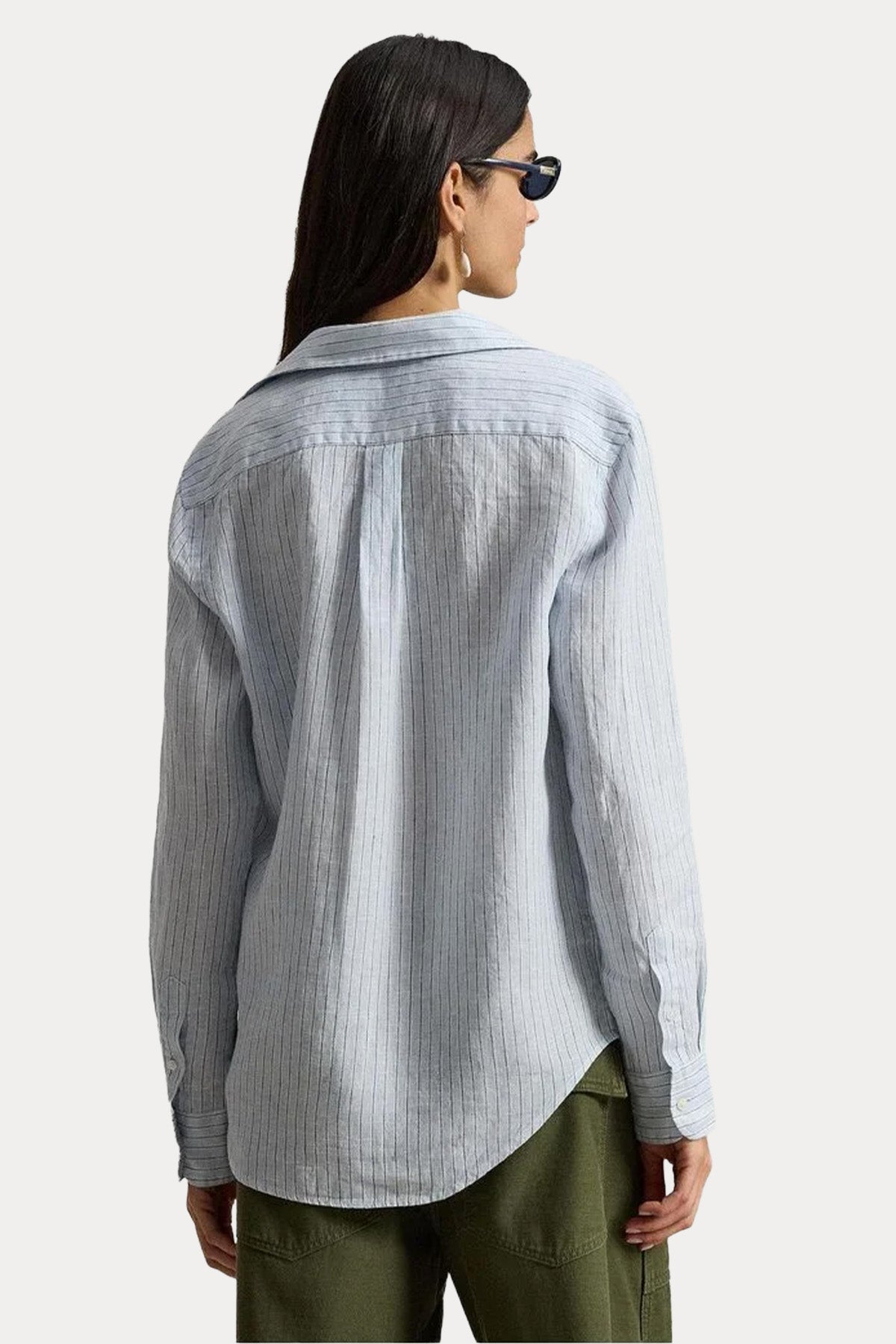 Polo Ralph Lauren Classic Fit Çizgili Keten Gömlek-Gömlek-Libas