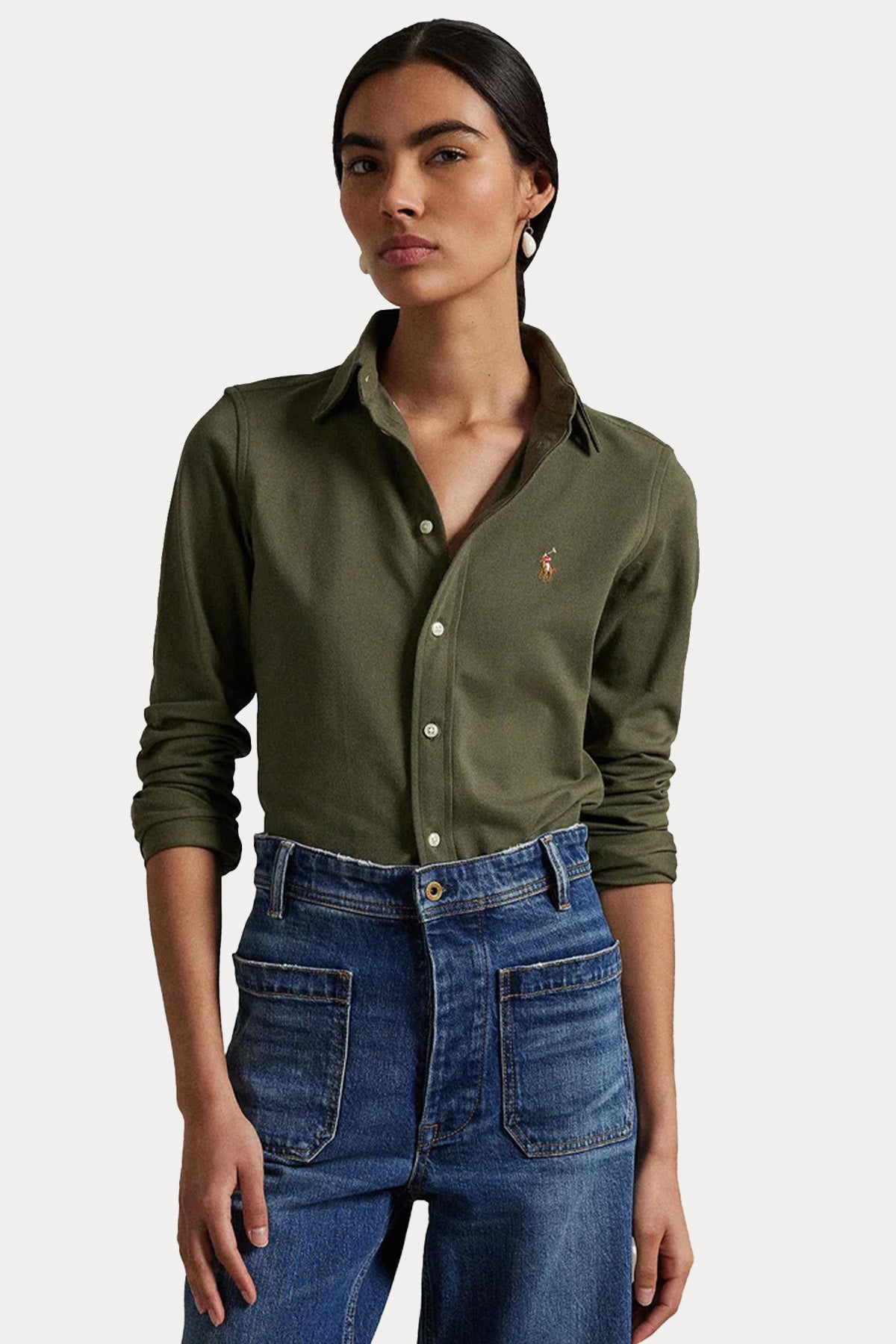 Polo Ralph Lauren Custom Fit Knit Oxford Gömlek-Gömlek-Libas