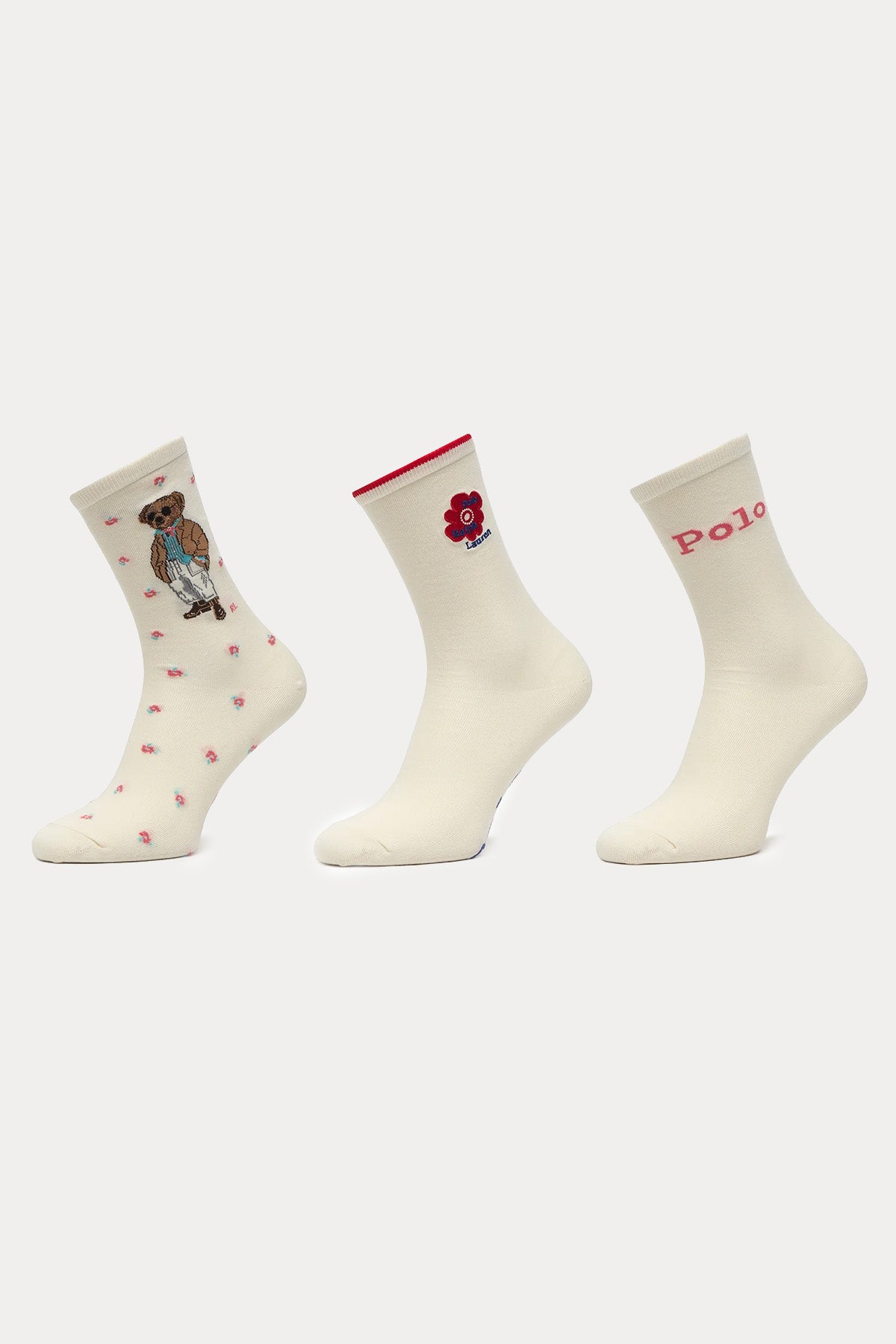 Polo Ralph Lauren 3'lü Paket Polo Bear Çorap-Çorap-Libas