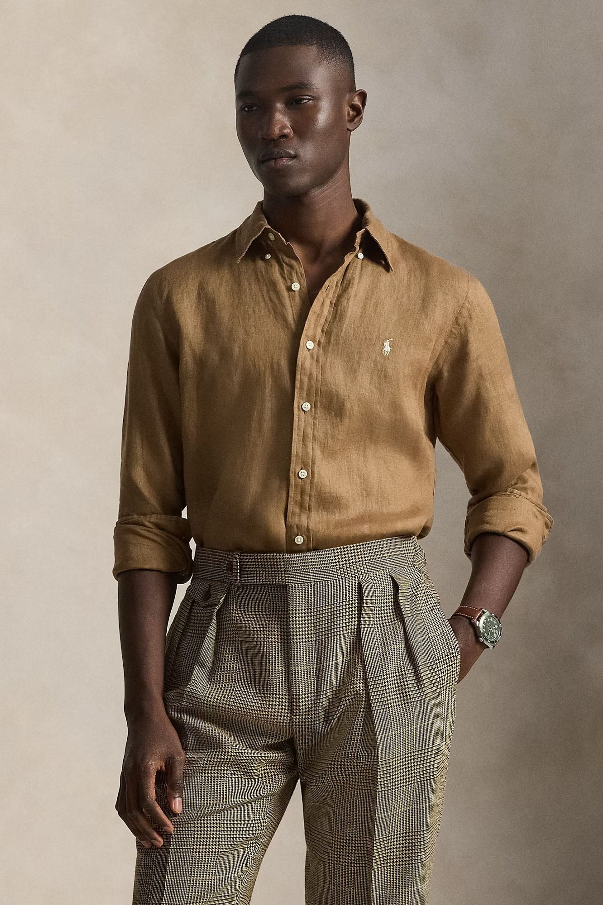 Polo Ralph Lauren Custom Fit Keten Gömlek-Gömlek-Libas