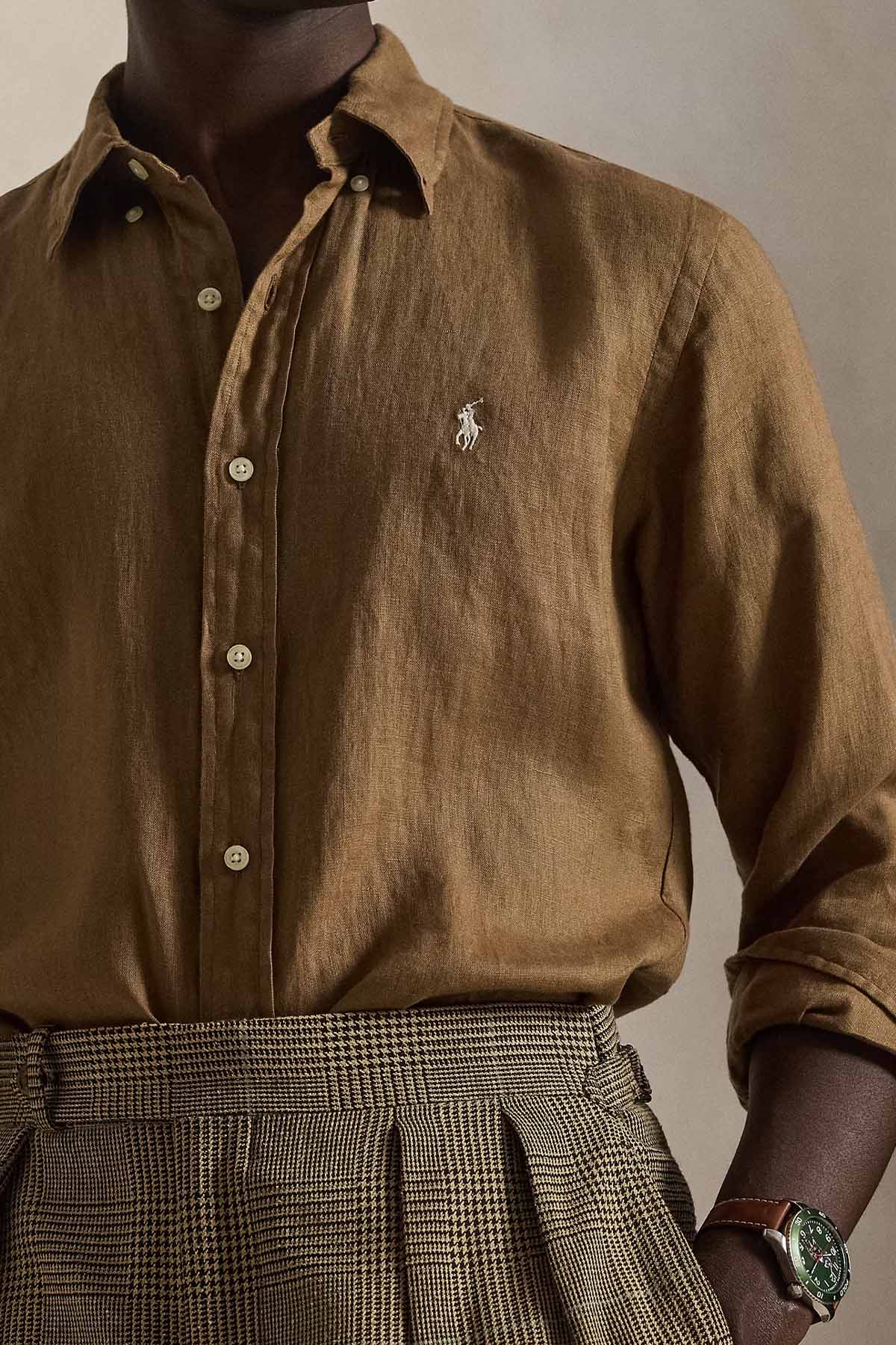 Polo Ralph Lauren Custom Fit Keten Gömlek-Gömlek-Libas