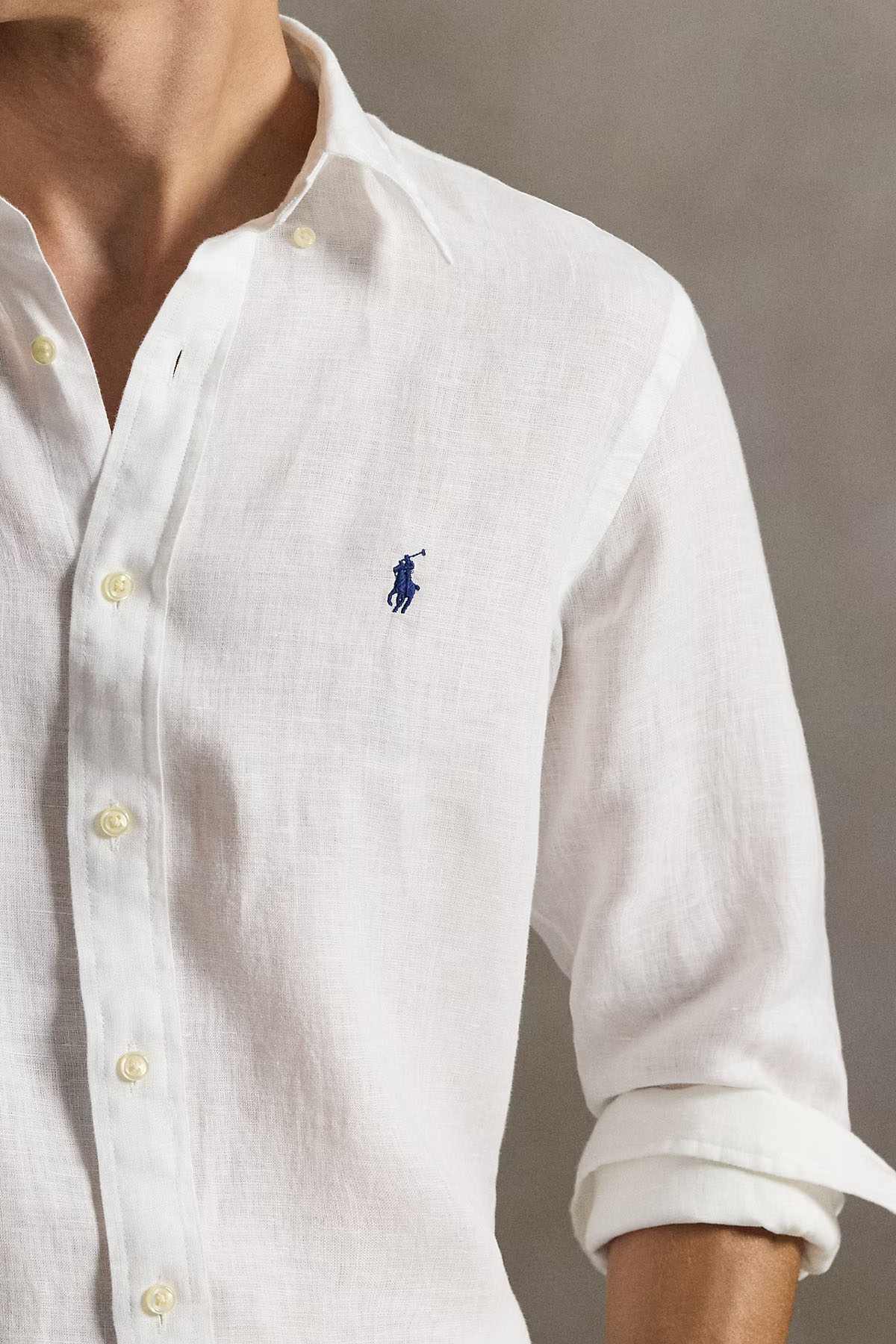 Polo Ralph Lauren Custom Fit Keten Gömlek-Gömlek-Libas