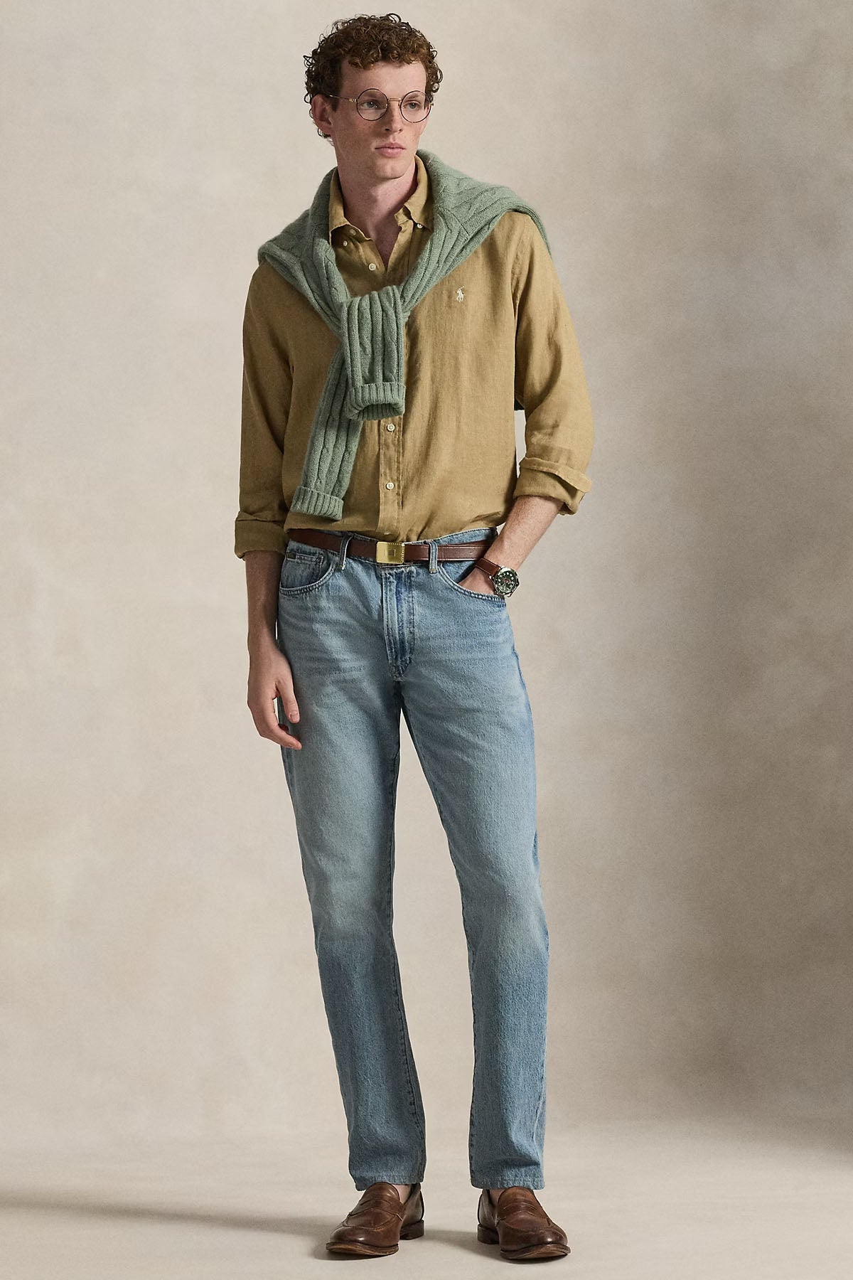 Polo Ralph Lauren Custom Fit Keten Gömlek-Gömlek-Libas