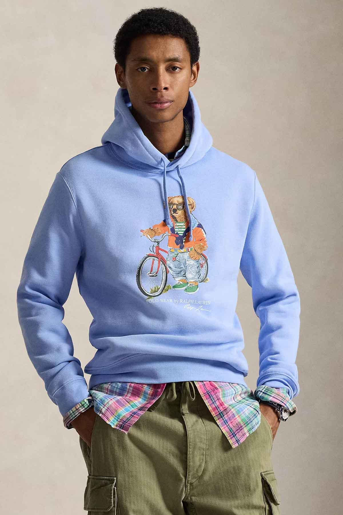 Polo Ralph Lauren Regular Fit Şardonlu Kapüşonlu Polo Bear Sweatshirt-Sweatshirt-Libas