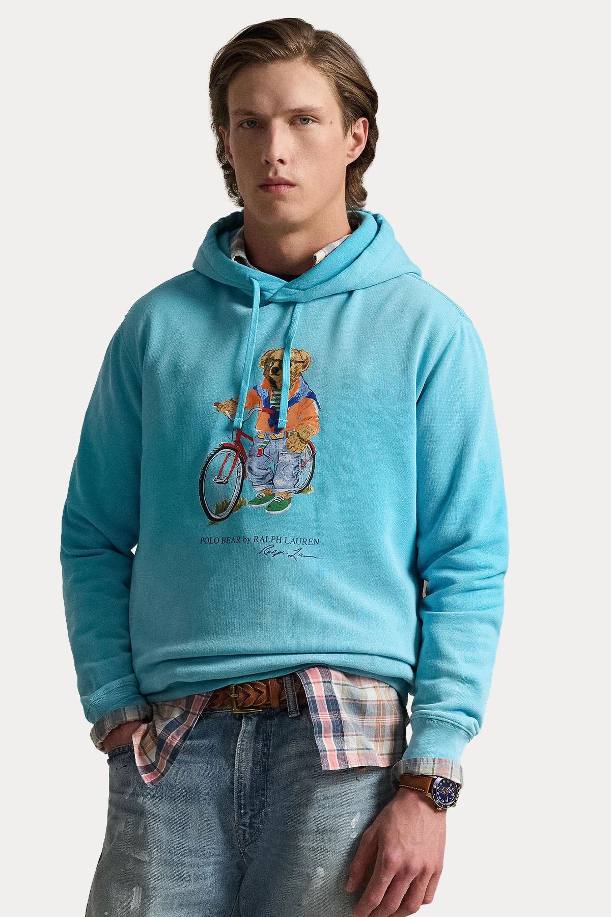 Polo Ralph Lauren Regular Fit Şardonlu Kapüşonlu Polo Bear Sweatshirt-Sweatshirt-Libas