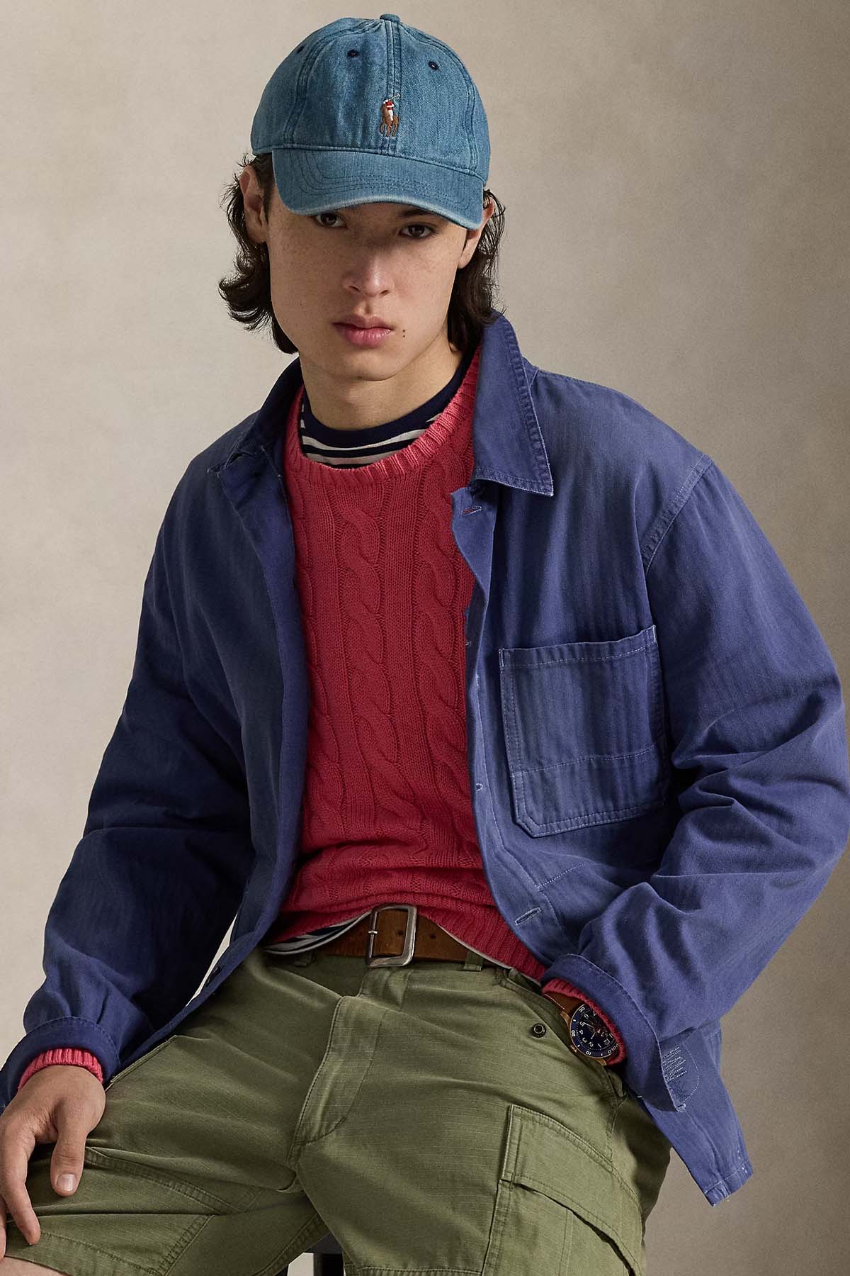 Polo Ralph Lauren Yuvarlak Yaka Saç Örgü Triko-Triko-Libas