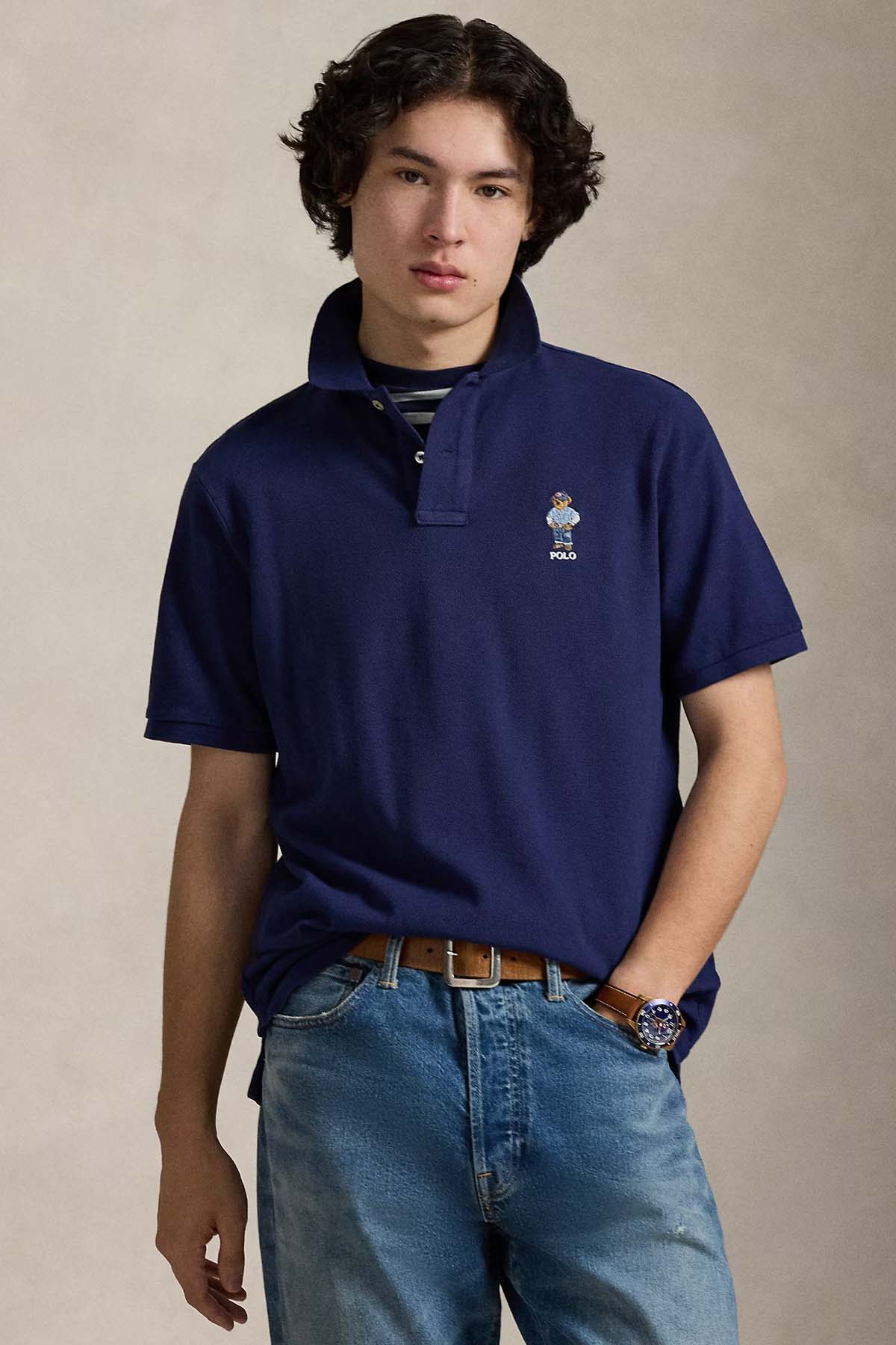 Polo Ralph Lauren Classic Fit Polo Yaka Polo Bear T-shirt-T-shirt-Libas