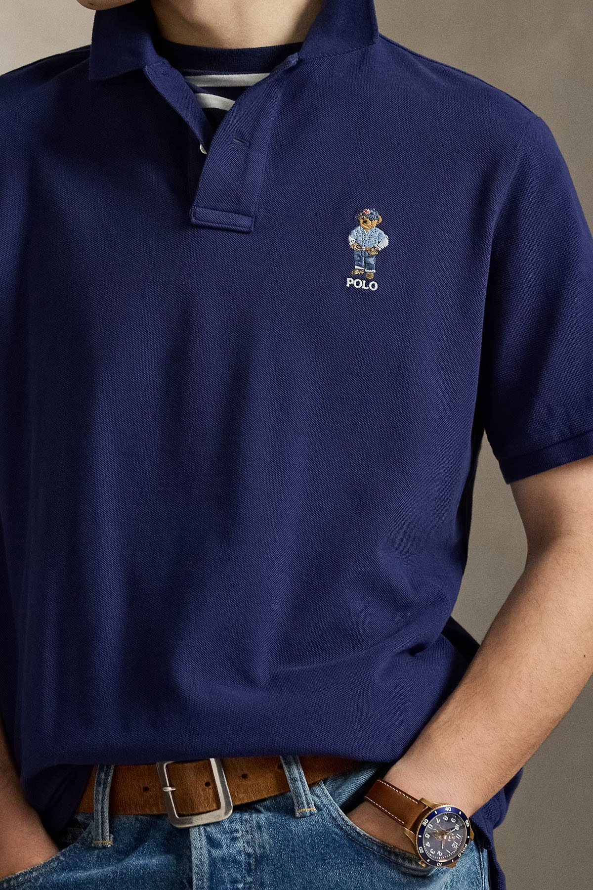 Polo Ralph Lauren Classic Fit Polo Yaka Polo Bear T-shirt-T-shirt-Libas