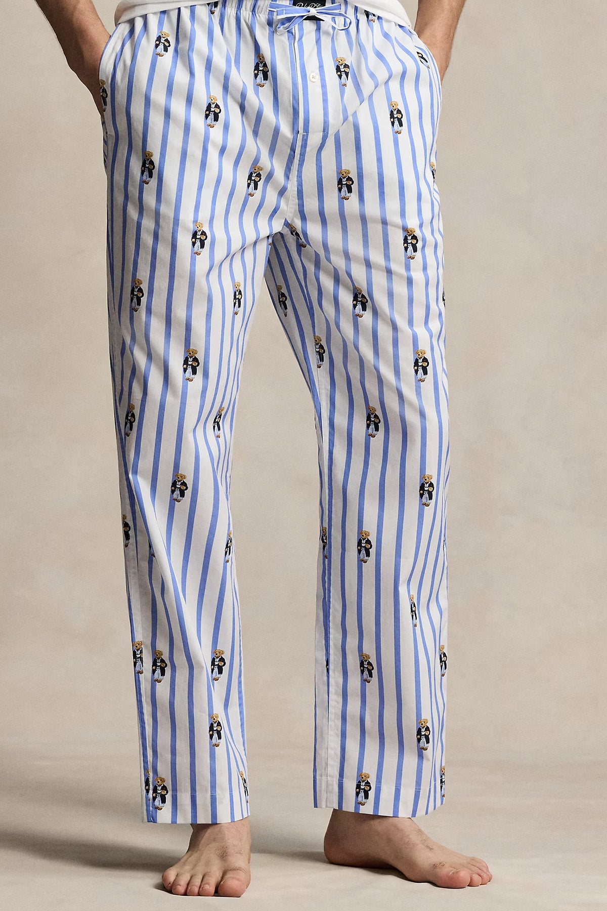 Polo Ralph Lauren Beli Lastikli Çizgili Polo Bear Pijama Altı-Pijama Altı-Libas