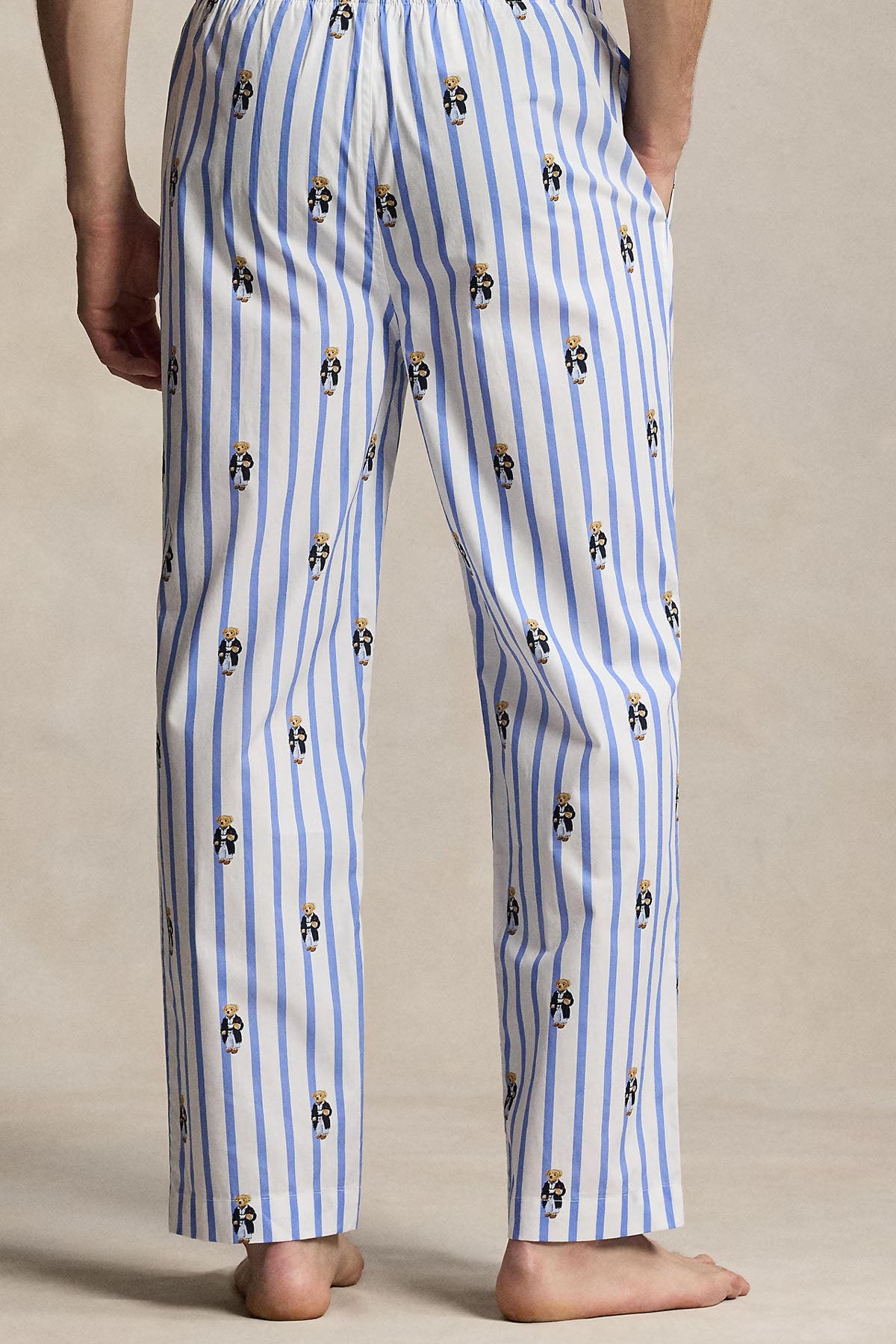 Polo Ralph Lauren Beli Lastikli Çizgili Polo Bear Pijama Altı-Pijama Altı-Libas