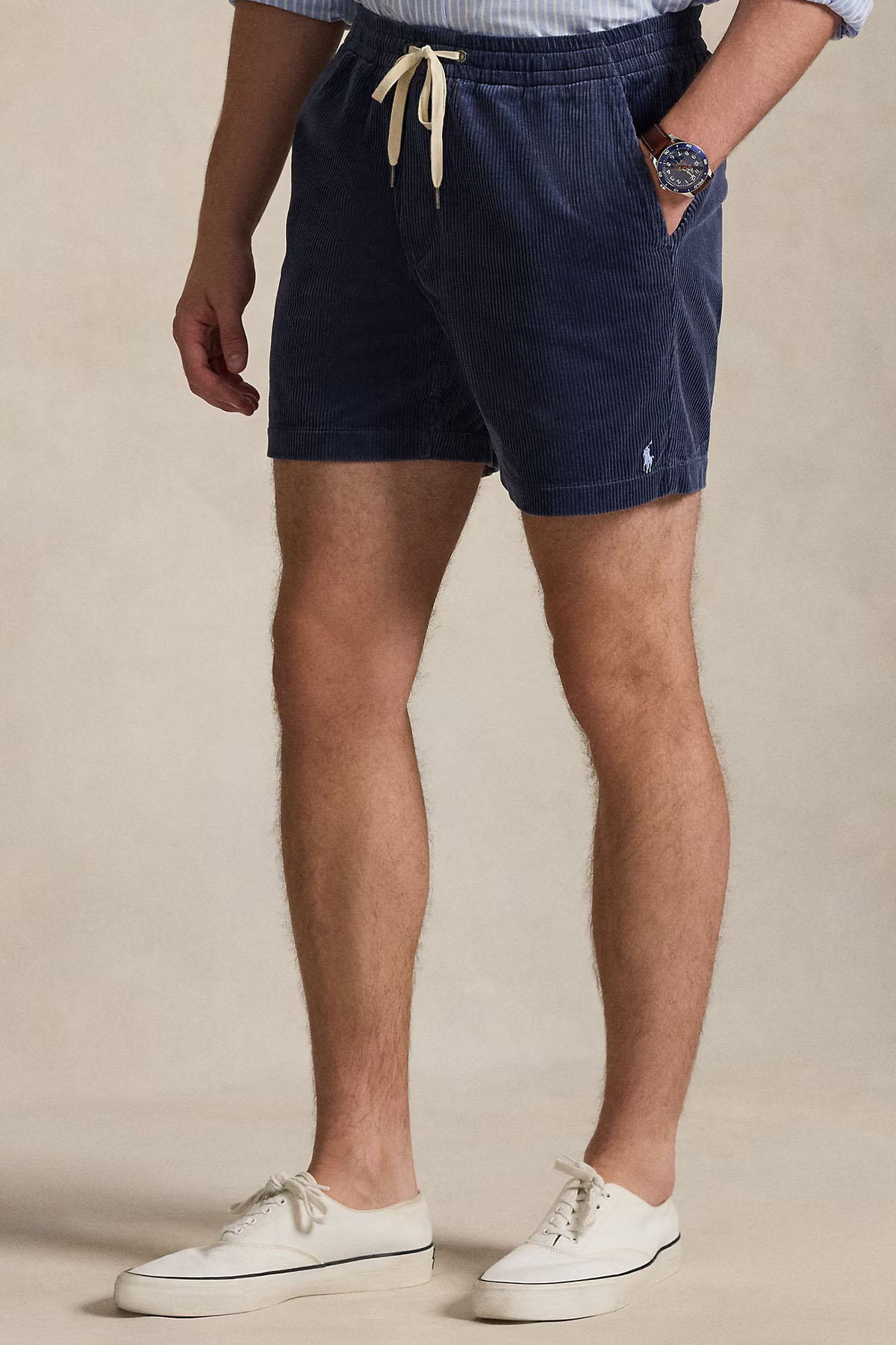 Polo Ralph Lauren Regular Fit Beli Lastikli Fitilli Kadife Şort-Şort-Libas