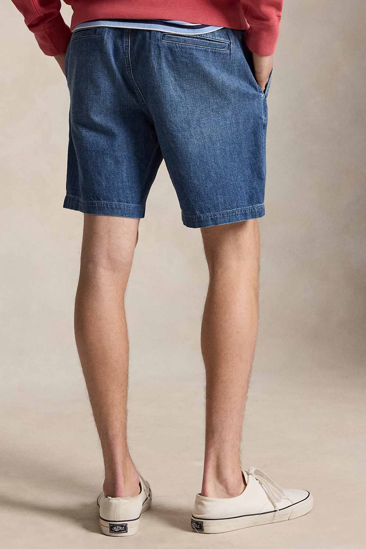 Polo Ralph Lauren Classic Fit Beli Lastikli Denim Şort-Şort-Libas